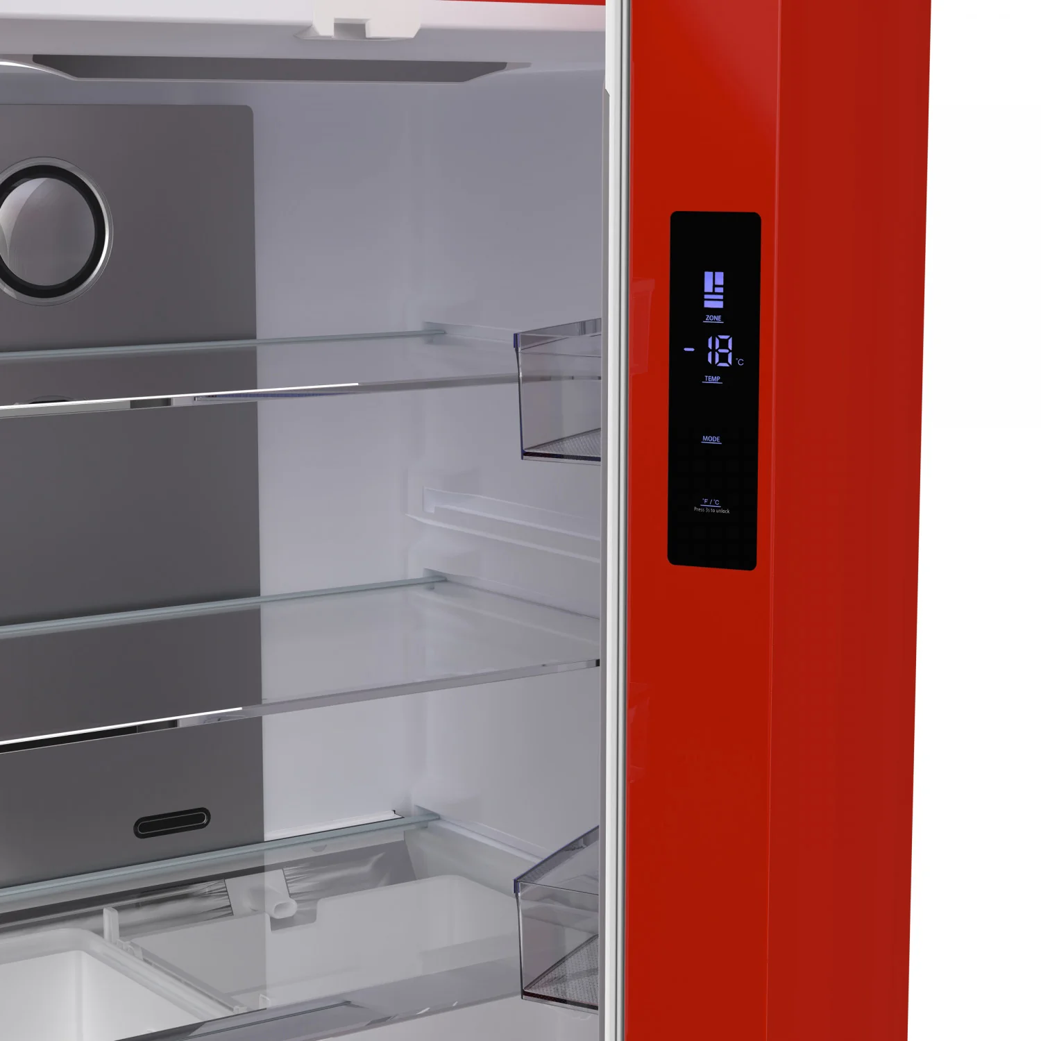 Forno Luigi 33" 18 Cu.Ft. Red French Door Refrigerator - FFFFD1791-33RED - Image 4