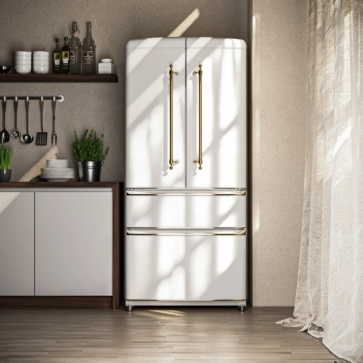 Forno Luigi 33" 18 Cu.Ft. White French Door Refrigerator - FFFFD1791-33WHT - Image 13