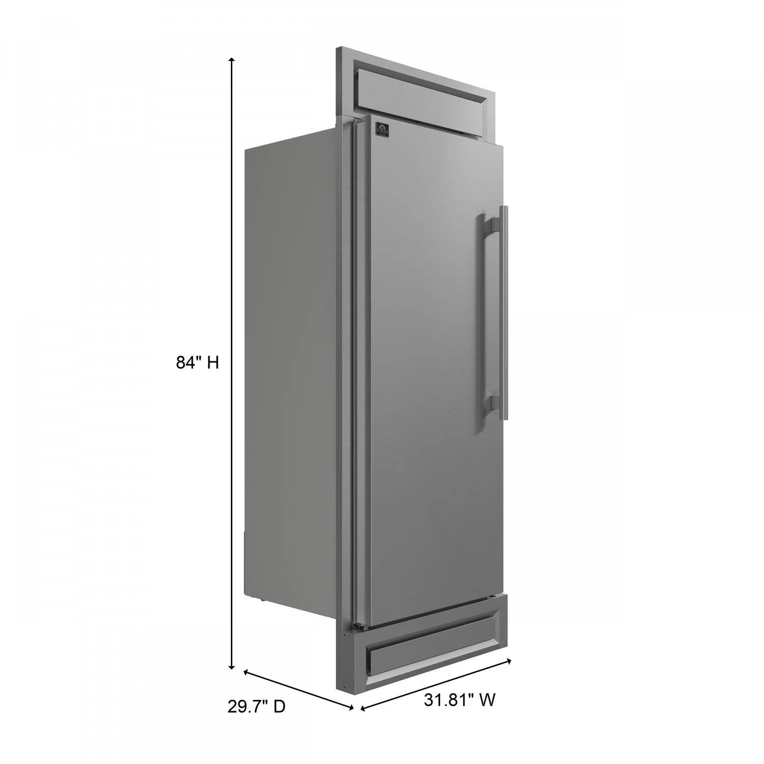 Forno Maderno 28" Stainless Steel Built-In Convertible Refrigerator/Freezer with Left Swing Door (13.6 Cu. Ft.) - FFFFD1722-32LS - Image 2