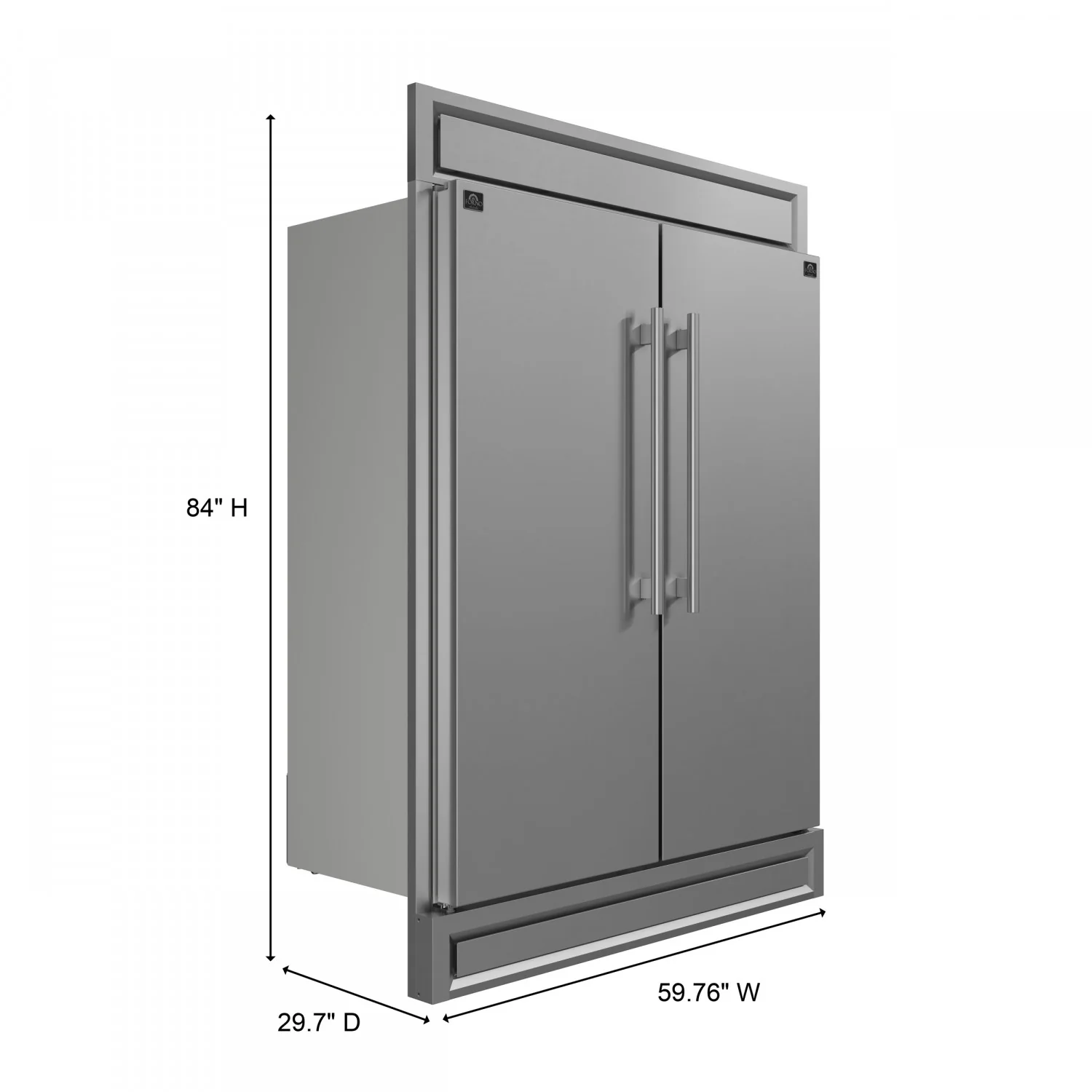 Forno Maderno 60" Stainless Steel 2-piece Built-In Convertible Refrigerator/Freezer (27.2 Cu. Ft.) - FFFFD1722-60S - Image 7