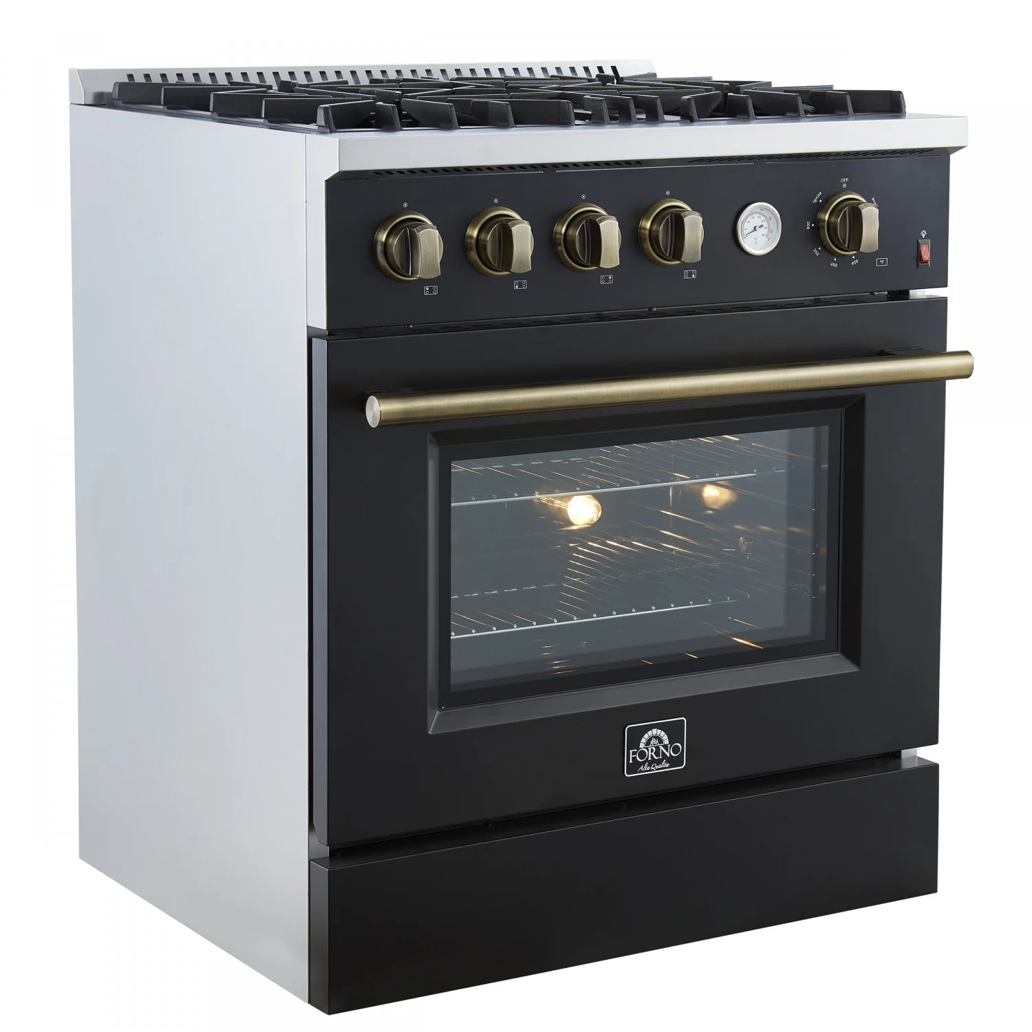Forno Marco 30" Black Freestanding Gas Range (4.32 Cu. Ft.) - FFSGS6277-30BLK - Image 6
