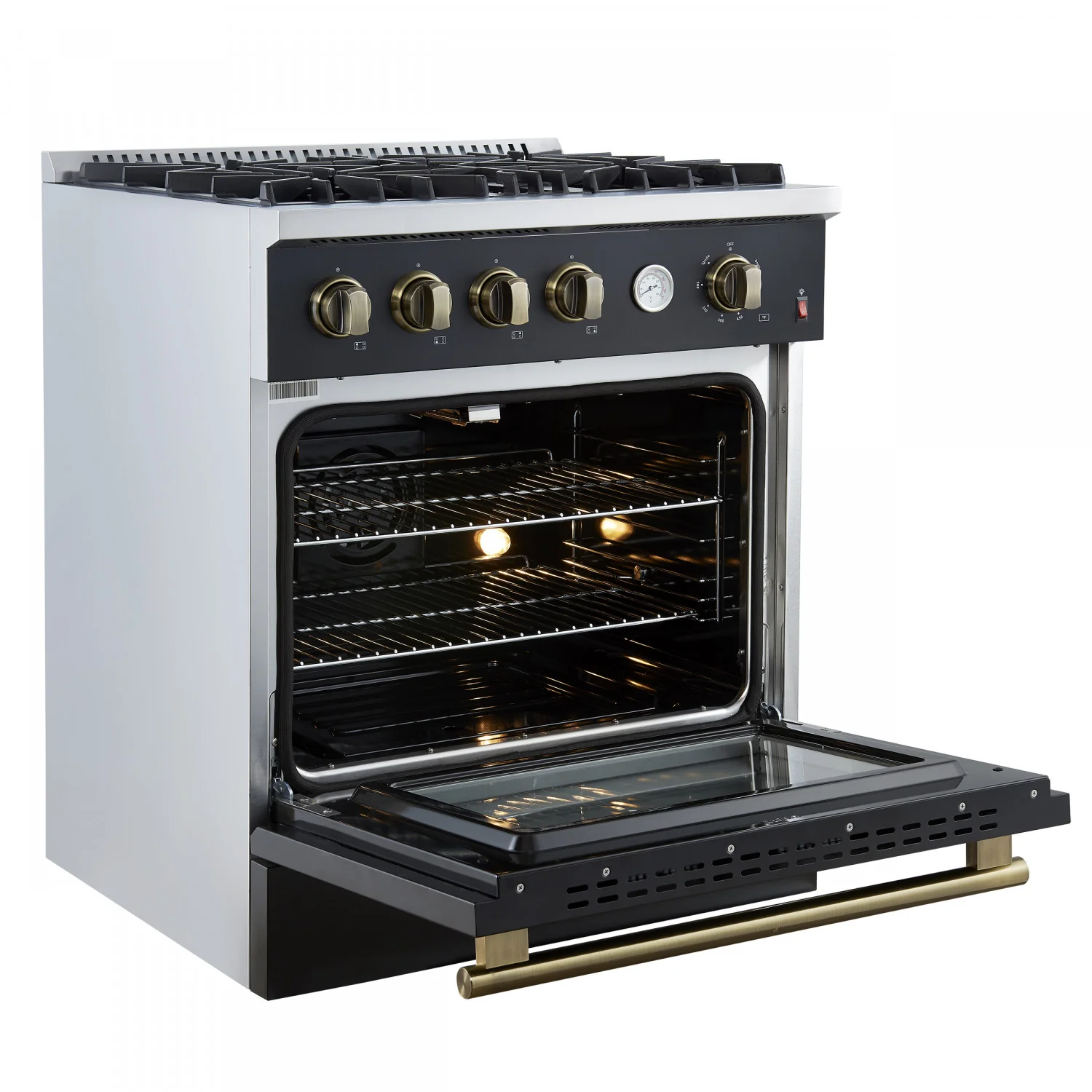 Forno Marco 30" Black Freestanding Gas Range (4.32 Cu. Ft.) - FFSGS6277-30BLK - Image 7