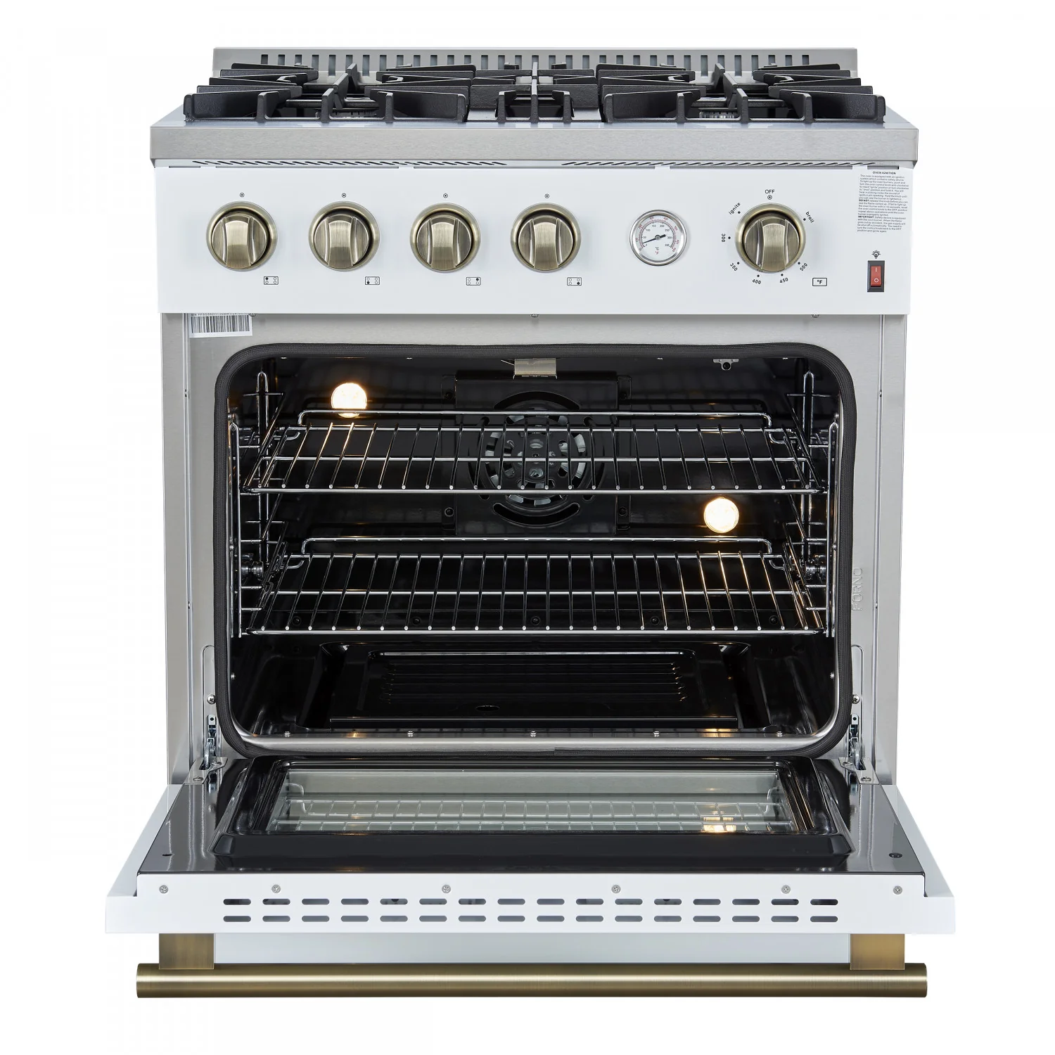 Forno Marco 30" White Freestanding Gas Range (4.32 Cu. Ft.) - FFSGS6277-30WHT - Image 2
