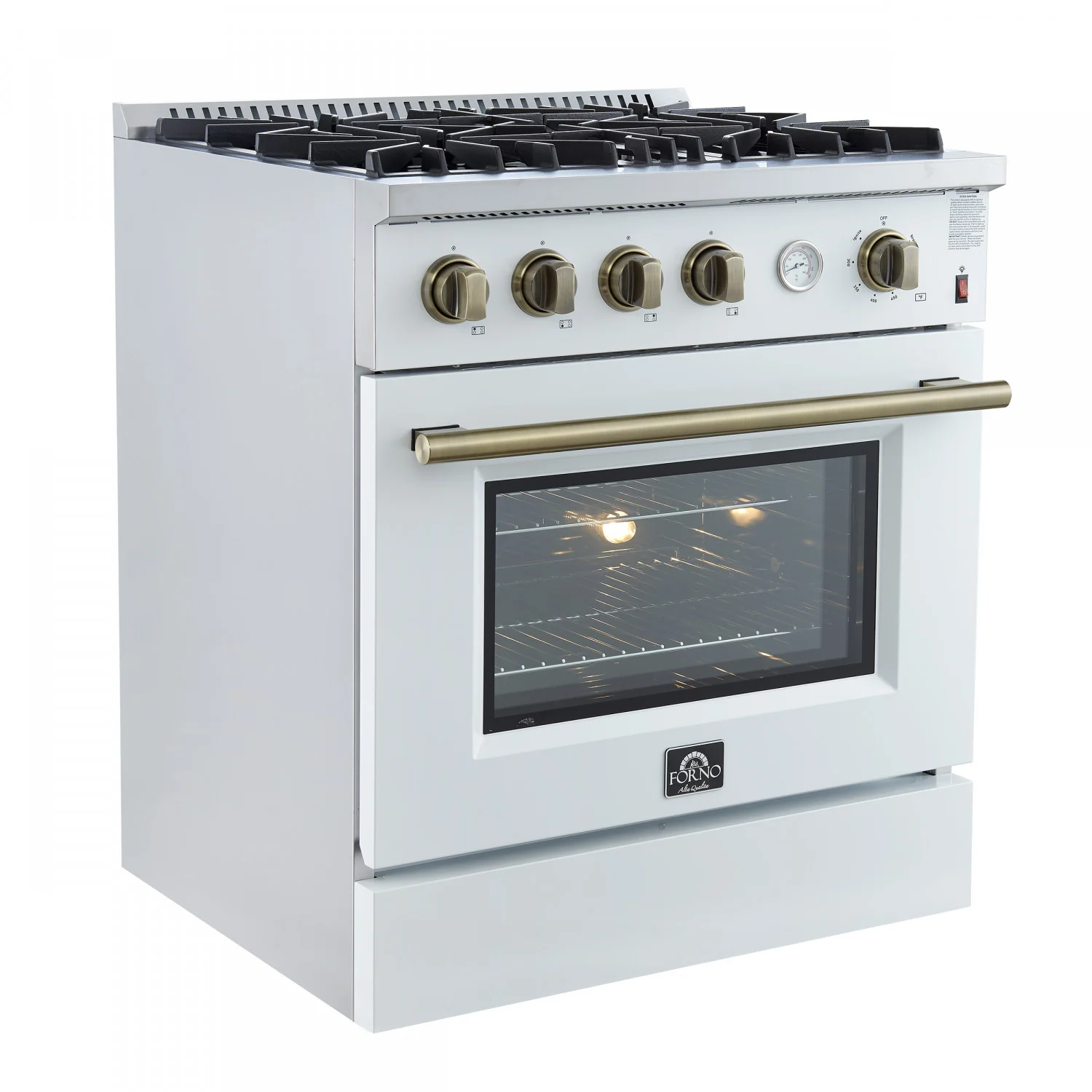 Forno Marco 30" White Freestanding Gas Range (4.32 Cu. Ft.) - FFSGS6277-30WHT - Image 4