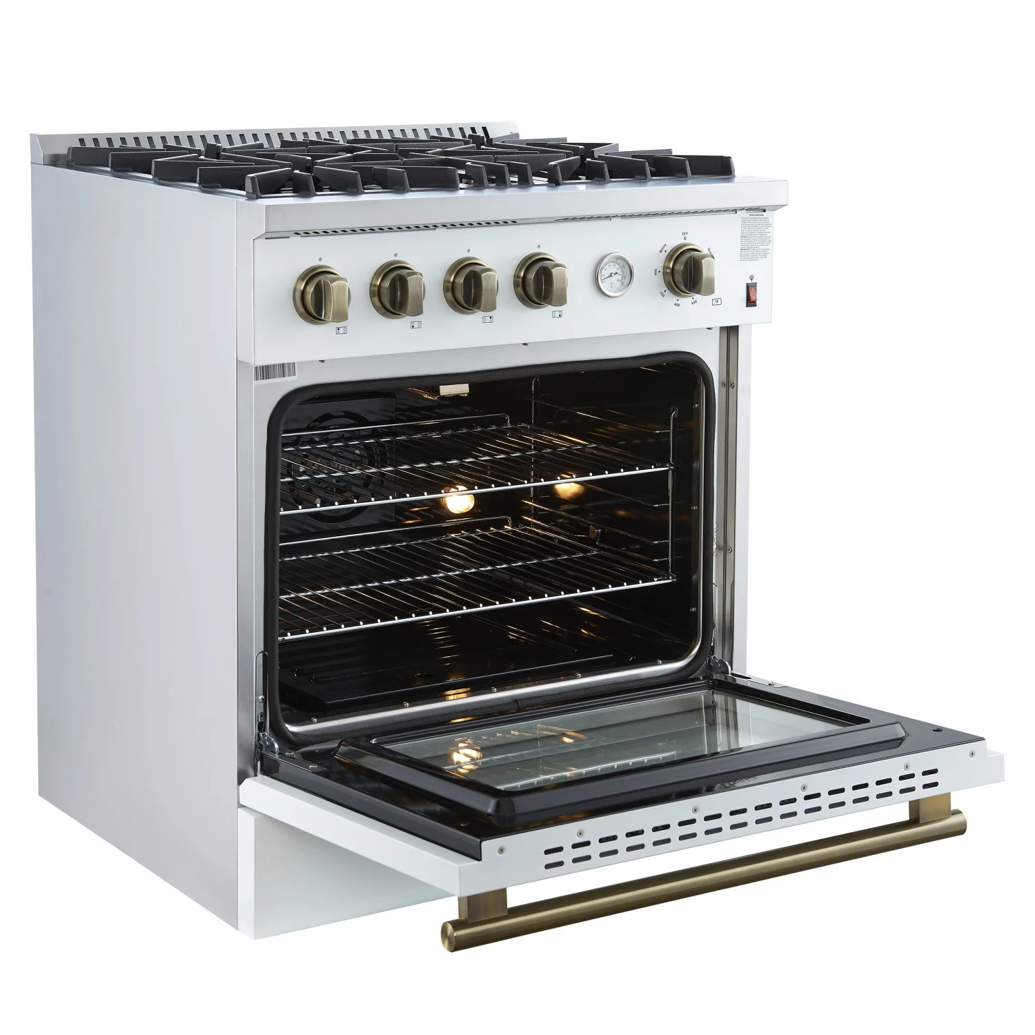 Forno Marco 30" White Freestanding Gas Range (4.32 Cu. Ft.) - FFSGS6277-30WHT - Image 5