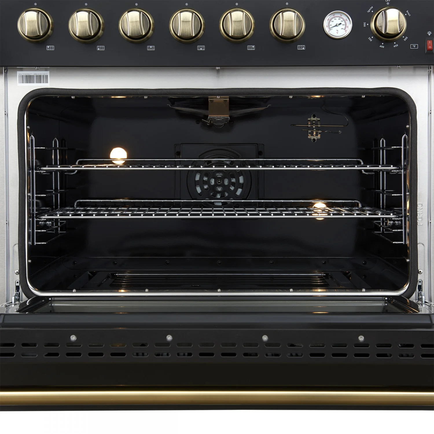 Forno Marco 36" Black Freestanding Gas Range (5.36 Cu. Ft.) - FFSGS6277-36BLK - Image 4