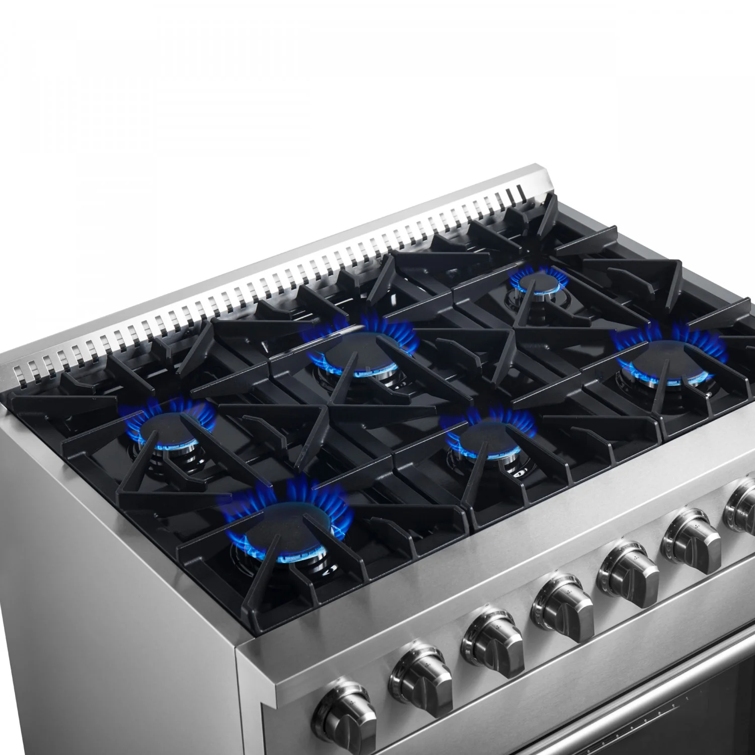 Forno Marco 36" Stainless Steel Dual Fuel Range with True Convection (5.36 Cu. Ft.) - FFSGS6197-36 - Image 4
