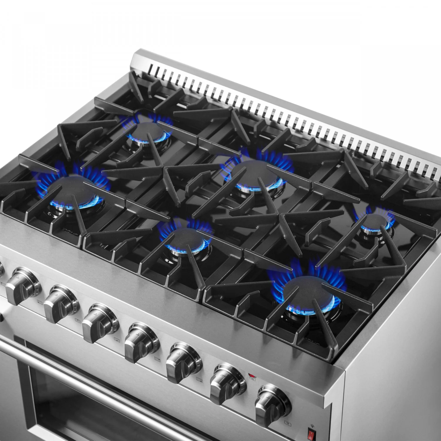 Forno Marco 36" Stainless Steel Dual Fuel Range with True Convection (5.36 Cu. Ft.) - FFSGS6197-36 - Image 5