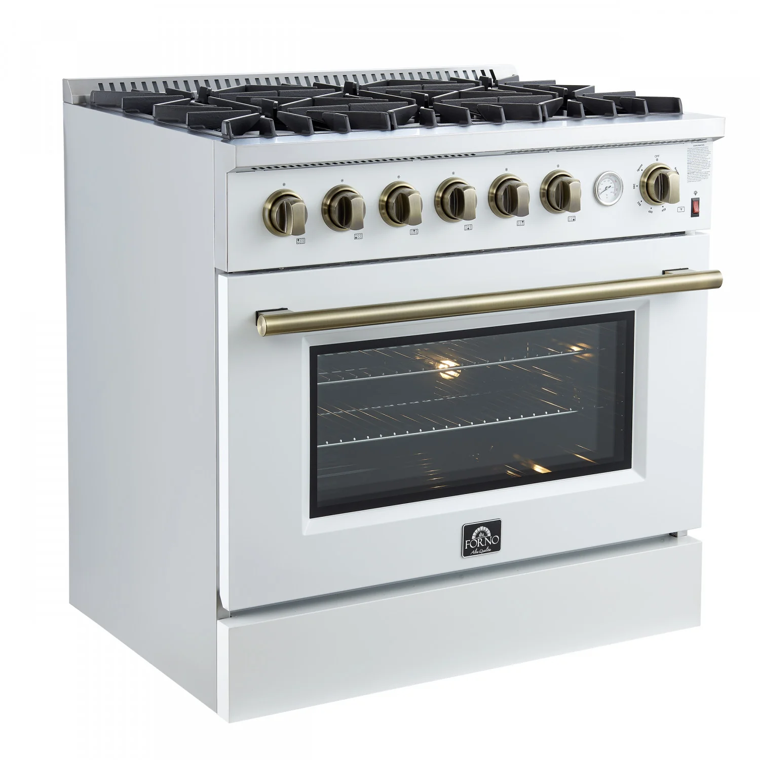 Forno Marco 36" White Freestanding Gas Range (5.36 Cu. Ft.) - FFSGS6277-36WHT - Image 10