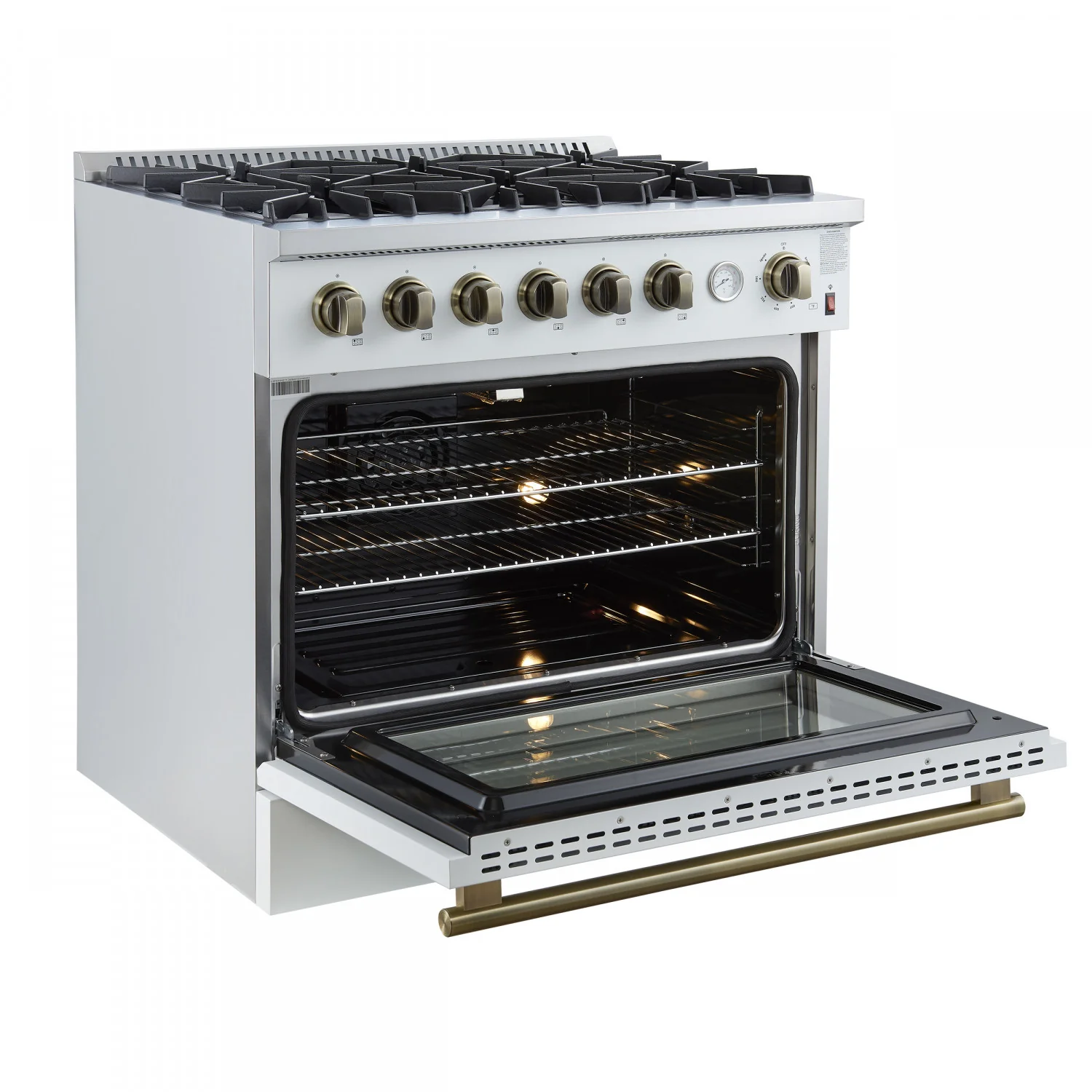 Forno Marco 36" White Freestanding Gas Range (5.36 Cu. Ft.) - FFSGS6277-36WHT - Image 9