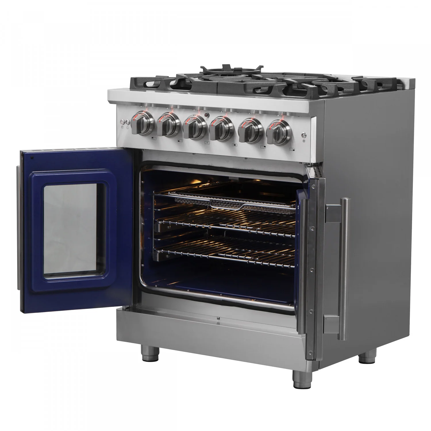 Forno Massimo 30" Stainless Steel French Door Freestanding Gas Range (4.32 Cu. Ft.) - FFSGS6439-30 - Image 8