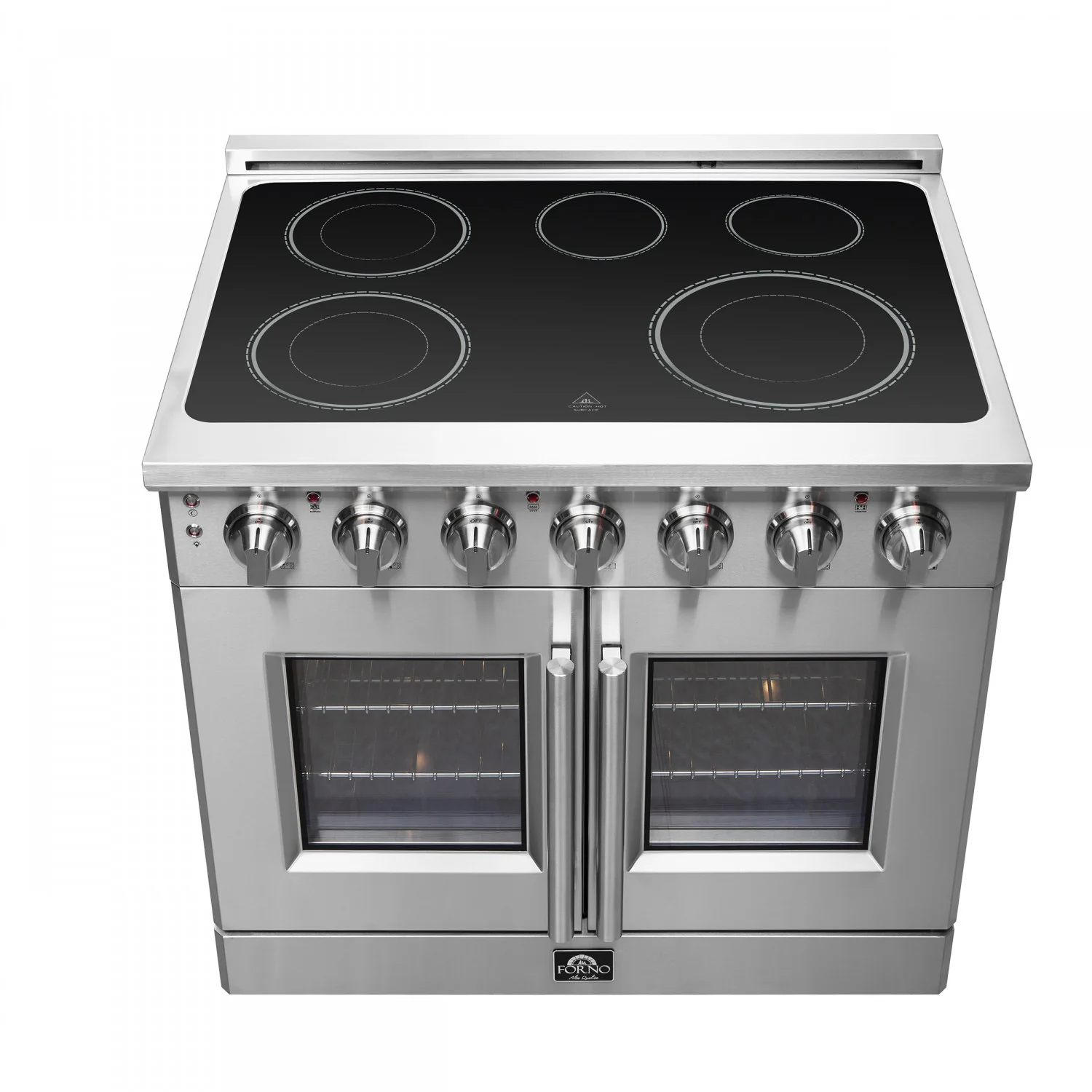 Forno Massimo 36" Stainless Steel French Door Electric Range with True Convection and Air Fry (5.36 Cu. Ft) - FFSEL6955-36 - Image 4