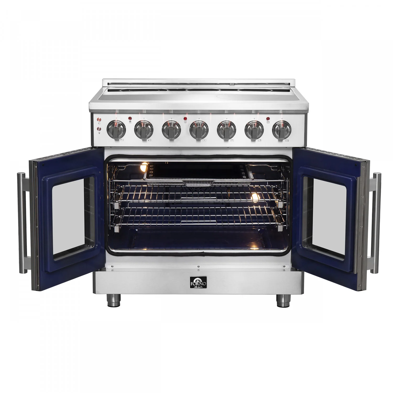 Forno Massimo 36" Stainless Steel French Door Electric Range with True Convection and Air Fry (5.36 Cu. Ft) - FFSEL6955-36 - Image 6