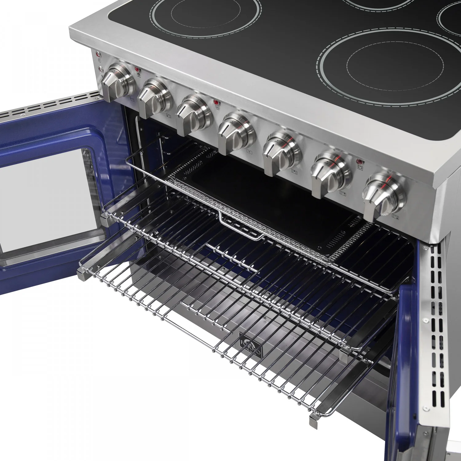 Forno Massimo 36" Stainless Steel French Door Electric Range with True Convection and Air Fry (5.36 Cu. Ft) - FFSEL6955-36 - Image 7
