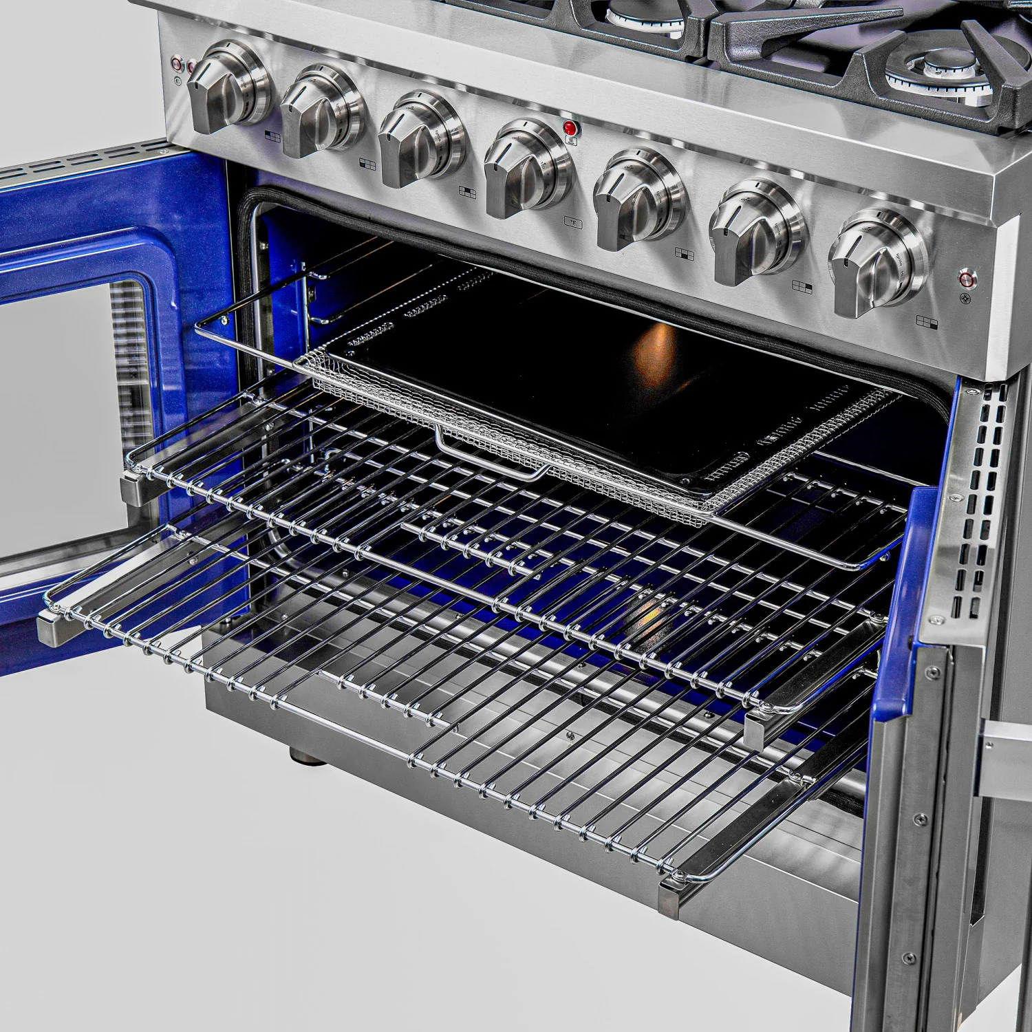 Forno Massimo 36" Stainless Steel French Door Freestanding Gas Range (5.36 Cu. Ft.) - FFSGS6439-36 - Image 10