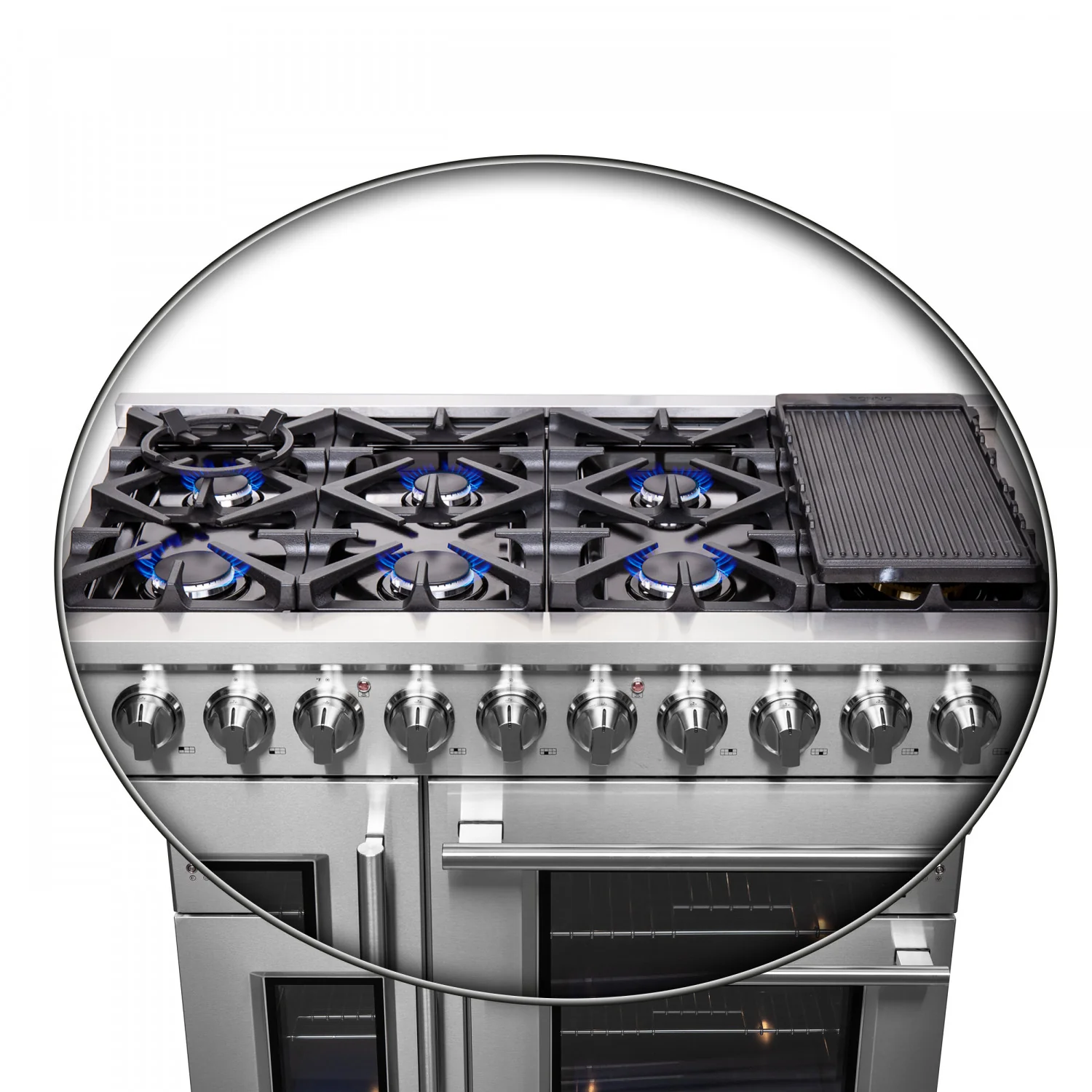 Forno Massimo 48" Stainless Steel Freestanding Double Oven Gas Range (6.58 Cu. Ft.) - FFSGS6439-48 - Image 16