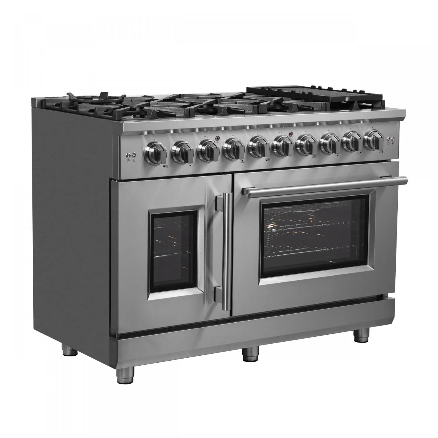 Forno Massimo 48" Stainless Steel Freestanding Double Oven Gas Range (6.58 Cu. Ft.) - FFSGS6439-48 - Image 2