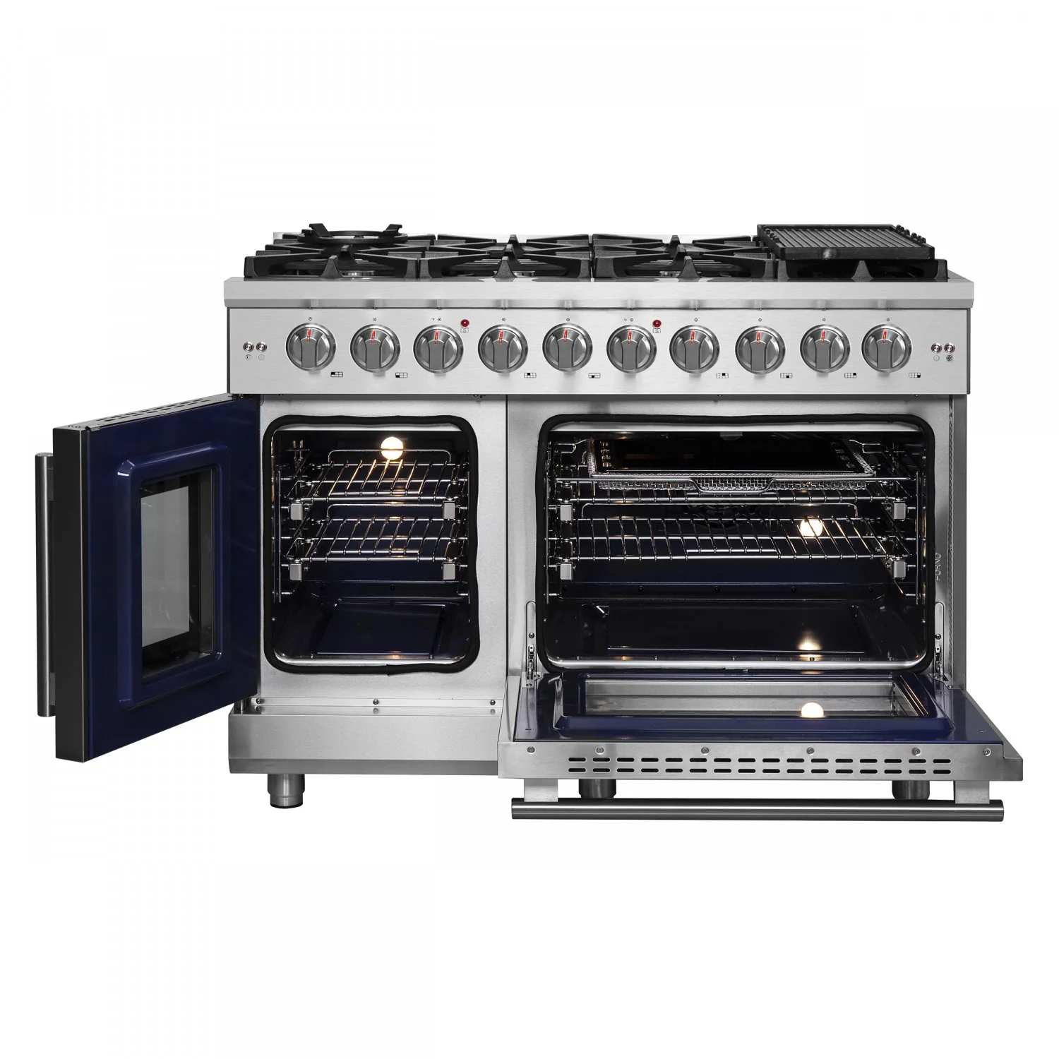 Forno Massimo 48" Stainless Steel Freestanding Double Oven Gas Range (6.58 Cu. Ft.) - FFSGS6439-48 - Image 3