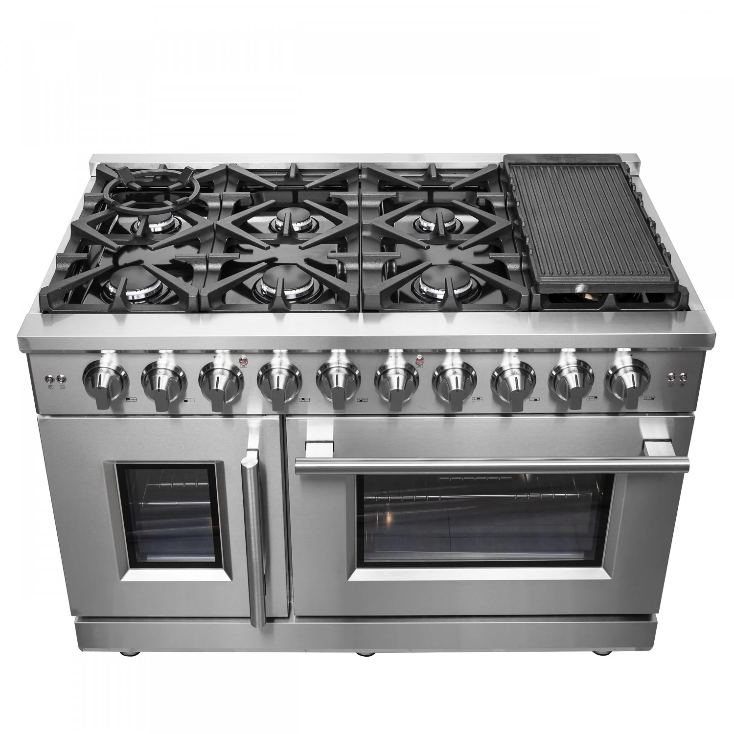 Forno Massimo 48" Stainless Steel Freestanding Double Oven Gas Range (6.58 Cu. Ft.) - FFSGS6439-48 - Image 5