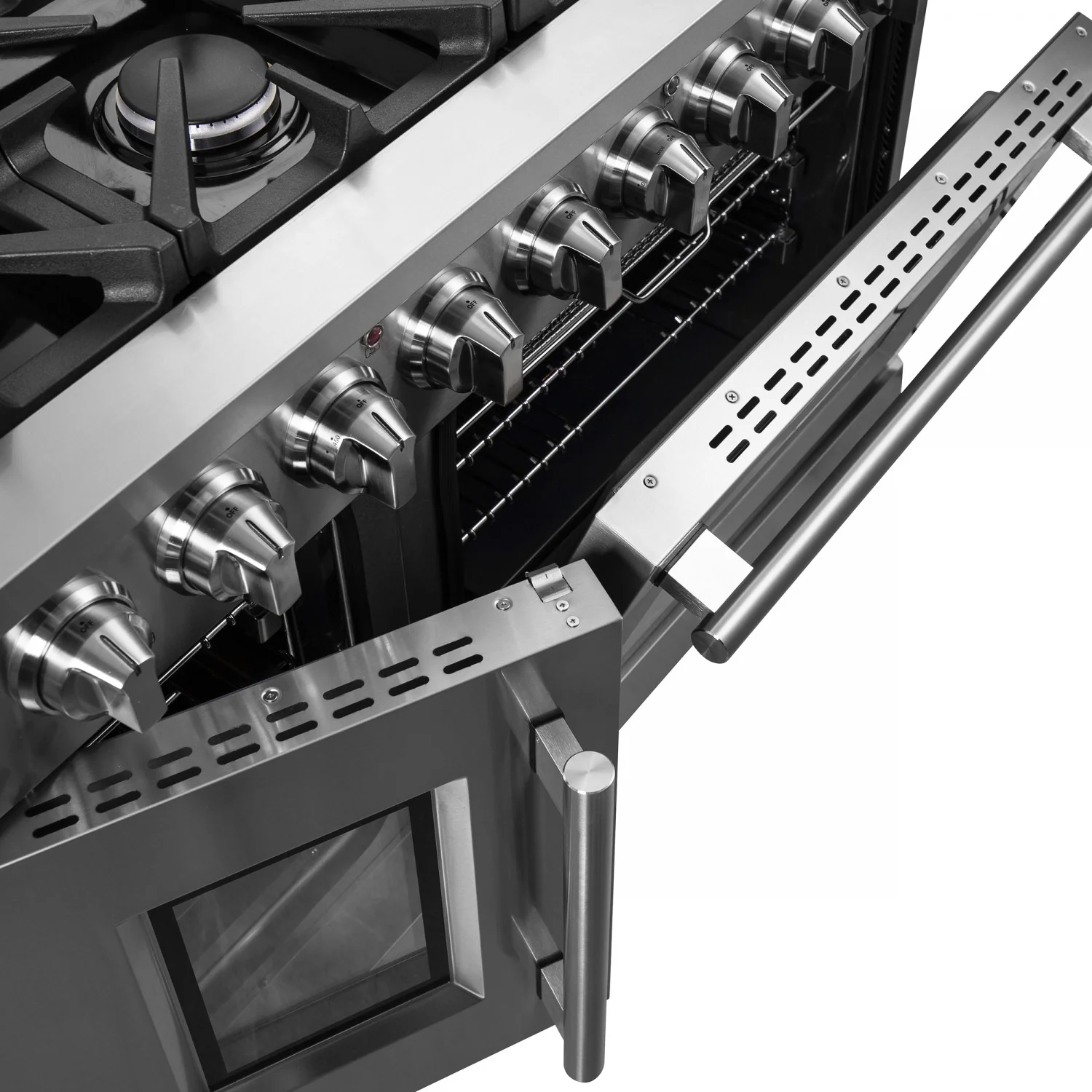 Forno Massimo 48" Stainless Steel Freestanding Double Oven Gas Range (6.58 Cu. Ft.) - FFSGS6439-48 - Image 8