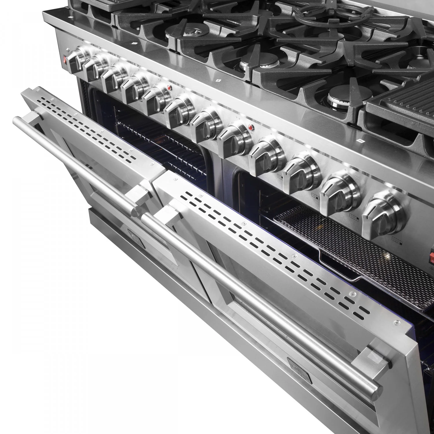 Forno Massimo 60" Stainless Steel Freestanding Double Oven Gas Range with Air Fry (8.64 Cu. Ft.) - FFSGS6239-60 - Image 6