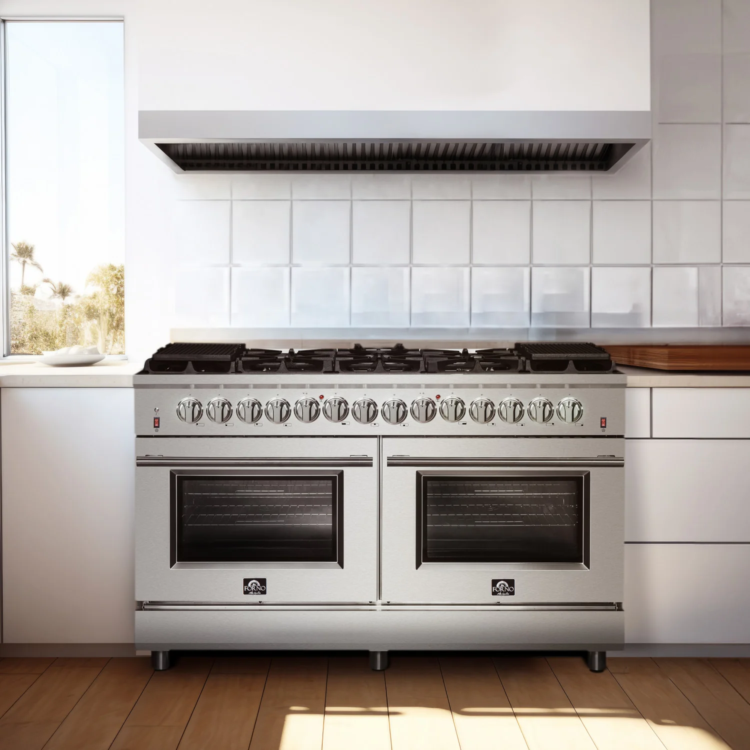 Forno Massimo 60" Stainless Steel Freestanding Dual Fuel Double Oven Range with True Convection and Air Fry (8.64 Cu. Ft.) - FFSGS6125-60 - Image 18
