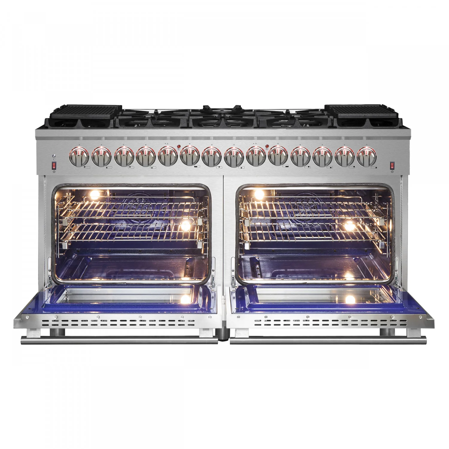 Forno Massimo 60" Stainless Steel Freestanding Dual Fuel Double Oven Range with True Convection and Air Fry (8.64 Cu. Ft.) - FFSGS6125-60 - Image 3