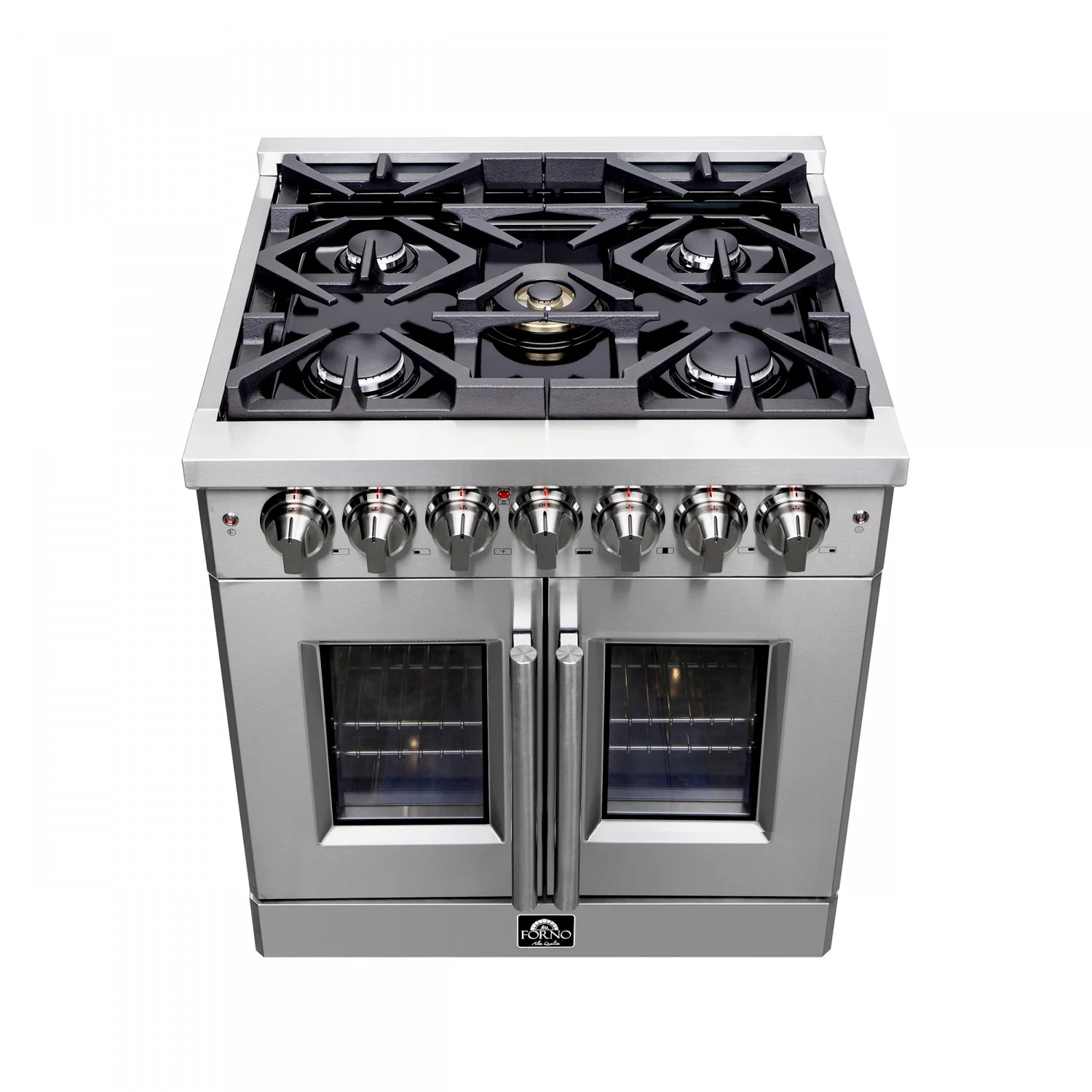 Forno Massimo 30" Stainless Steel French Door Dual Fuel Range with True Convection (4.32 Cu. Ft.) - FFSGS6325-30 - Image 3