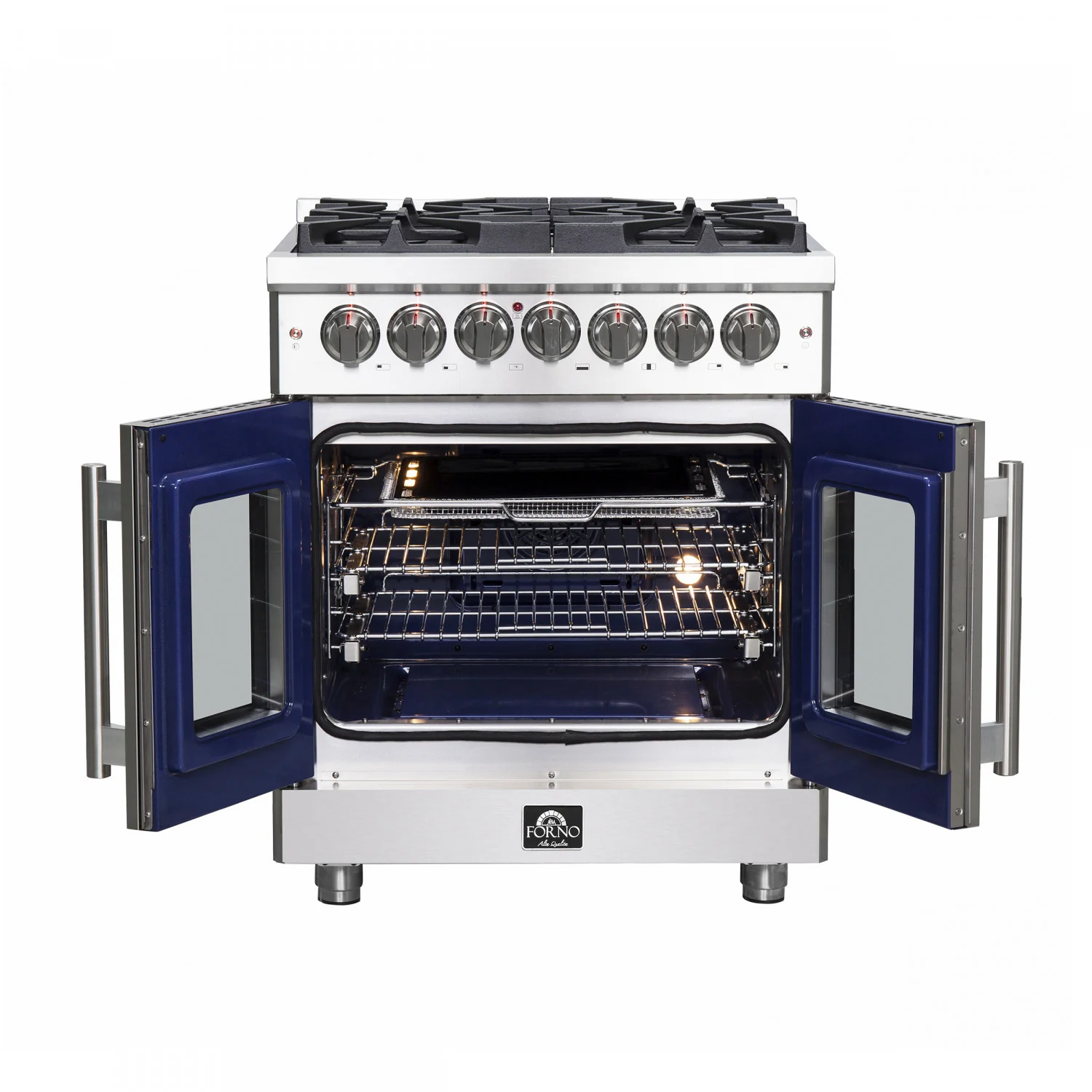 Forno Massimo 30" Stainless Steel French Door Dual Fuel Range with True Convection (4.32 Cu. Ft.) - FFSGS6325-30 - Image 5