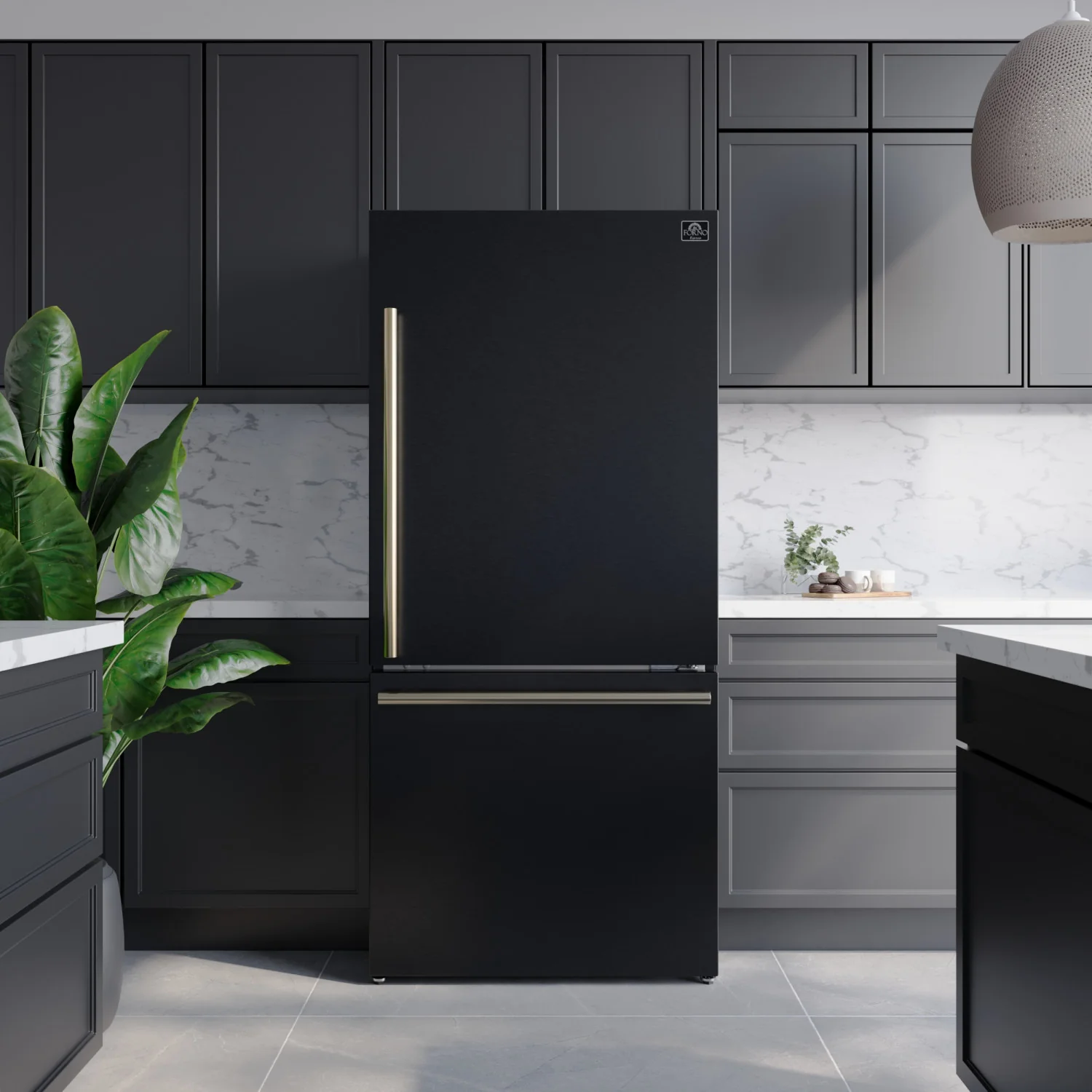 Forno Milano 31" 17.2 Cu.Ft. Black Bottom Freezer Refrigerator with Right Swing Door - FFFFD1785-31BLK - Image 15