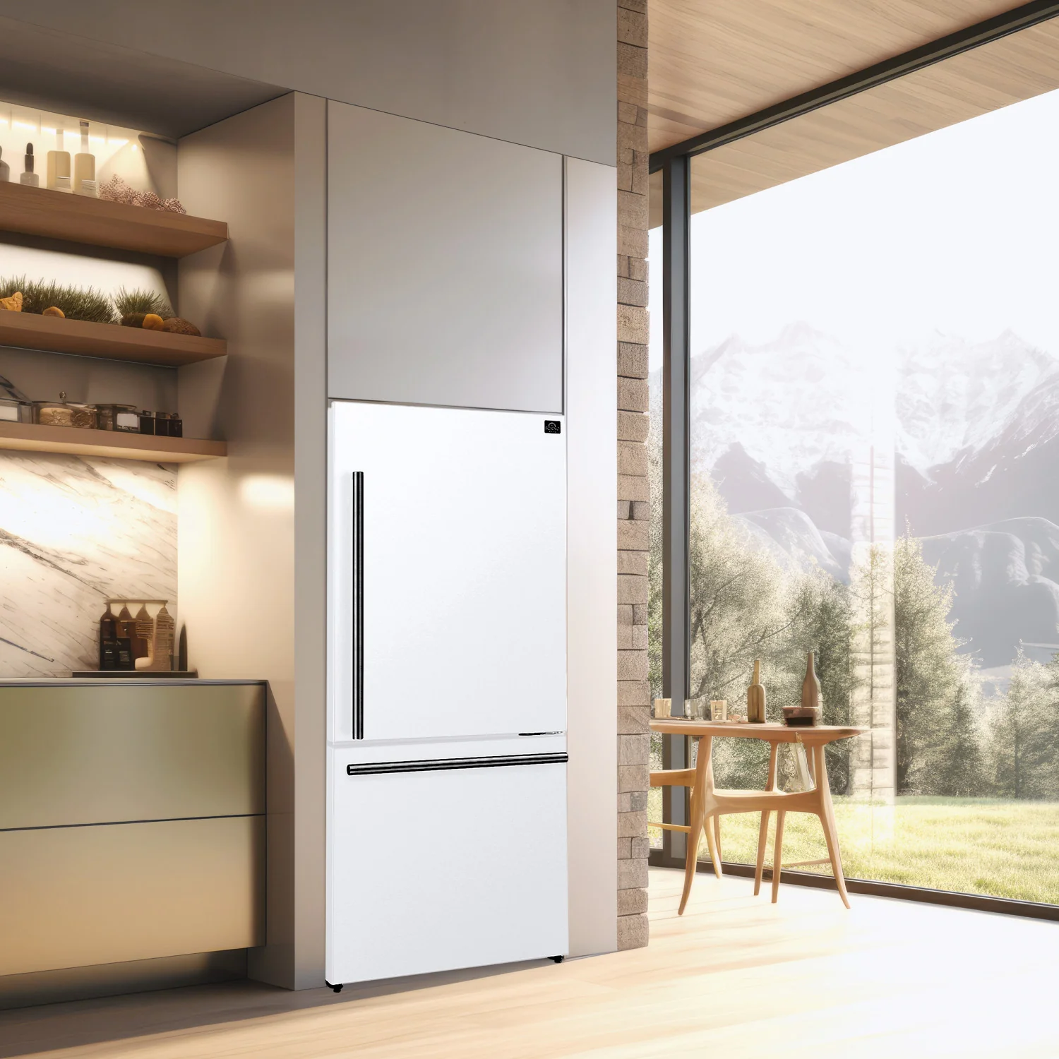 Forno Milano 31" 17.2 Cu.Ft. White Bottom Freezer Refrigerator with Right Swing Door - FFFFD1785-31WHT - Image 10
