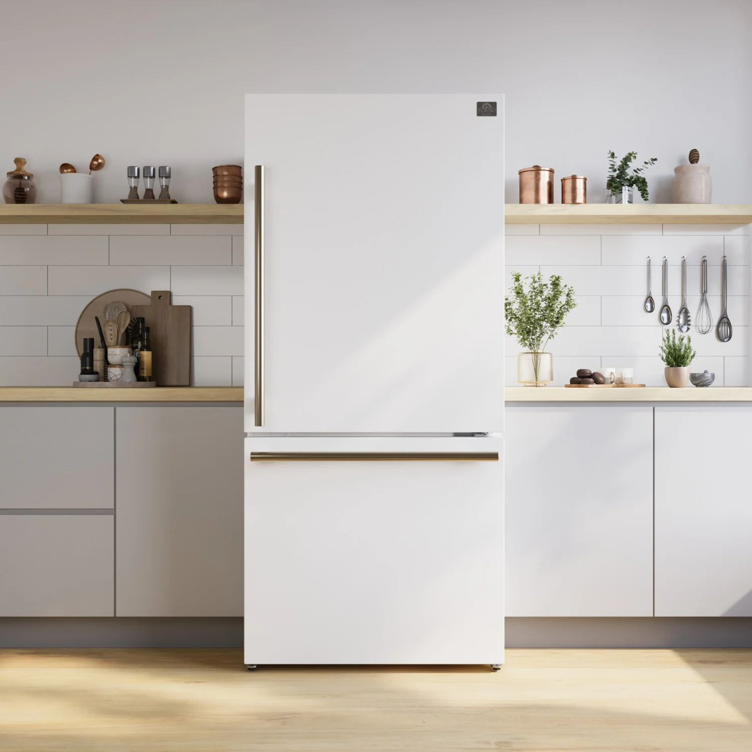 Forno Milano 31" 17.2 Cu.Ft. White Bottom Freezer Refrigerator with Right Swing Door - FFFFD1785-31WHT - Image 12
