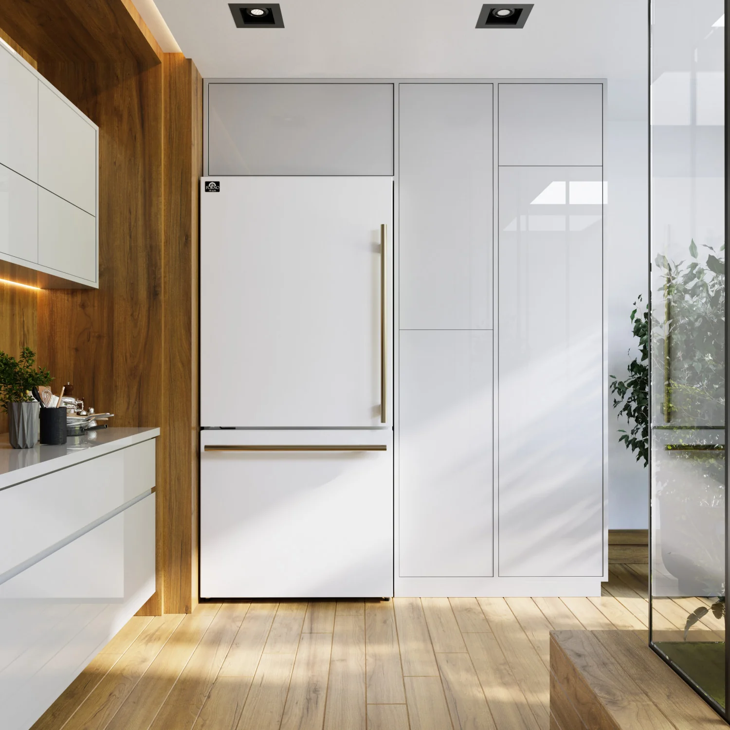 Forno Milano 31" 17.2 Cu.Ft. White Bottom Freezer Refrigerator with Right Swing Door - FFFFD1786-31WHT - Image 2