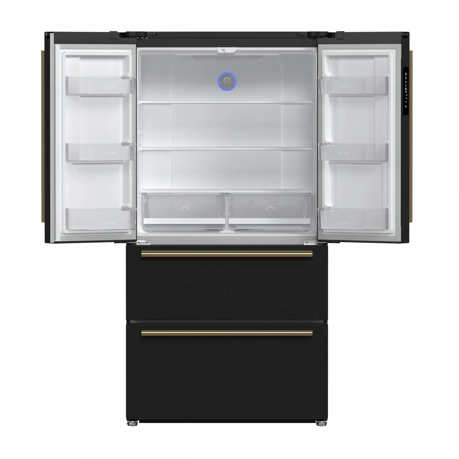 Forno Moena 36" 19.2 Cu.Ft. Black Counter-Depth French Door Refrigerator with Ice Maker - FFRBI1820-36BLK - Image 4