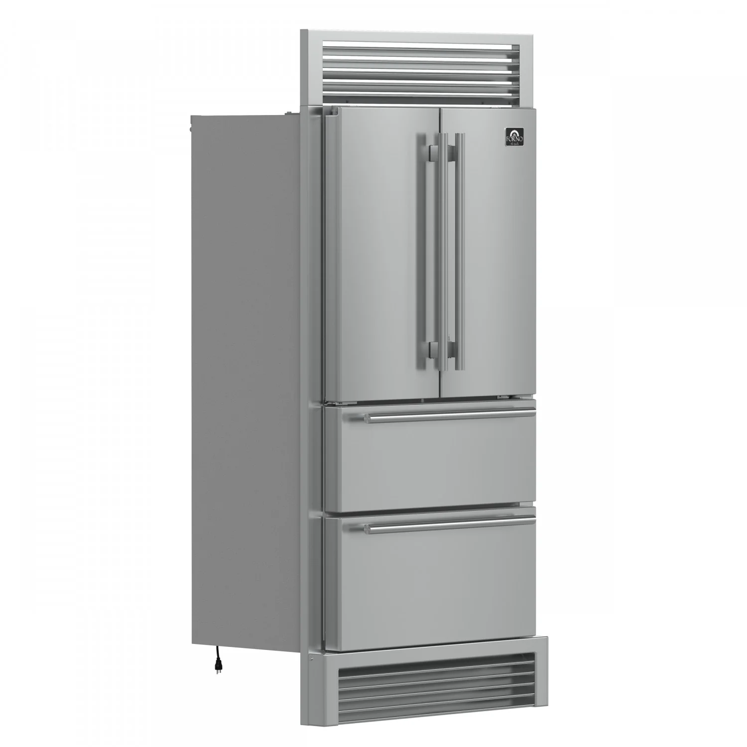 Forno Moena 40" 19.2 Cu.Ft. Stainless Steel Built-In French Door Refrigerator with Ice Maker - FFRBI1820-40SG - Image 2