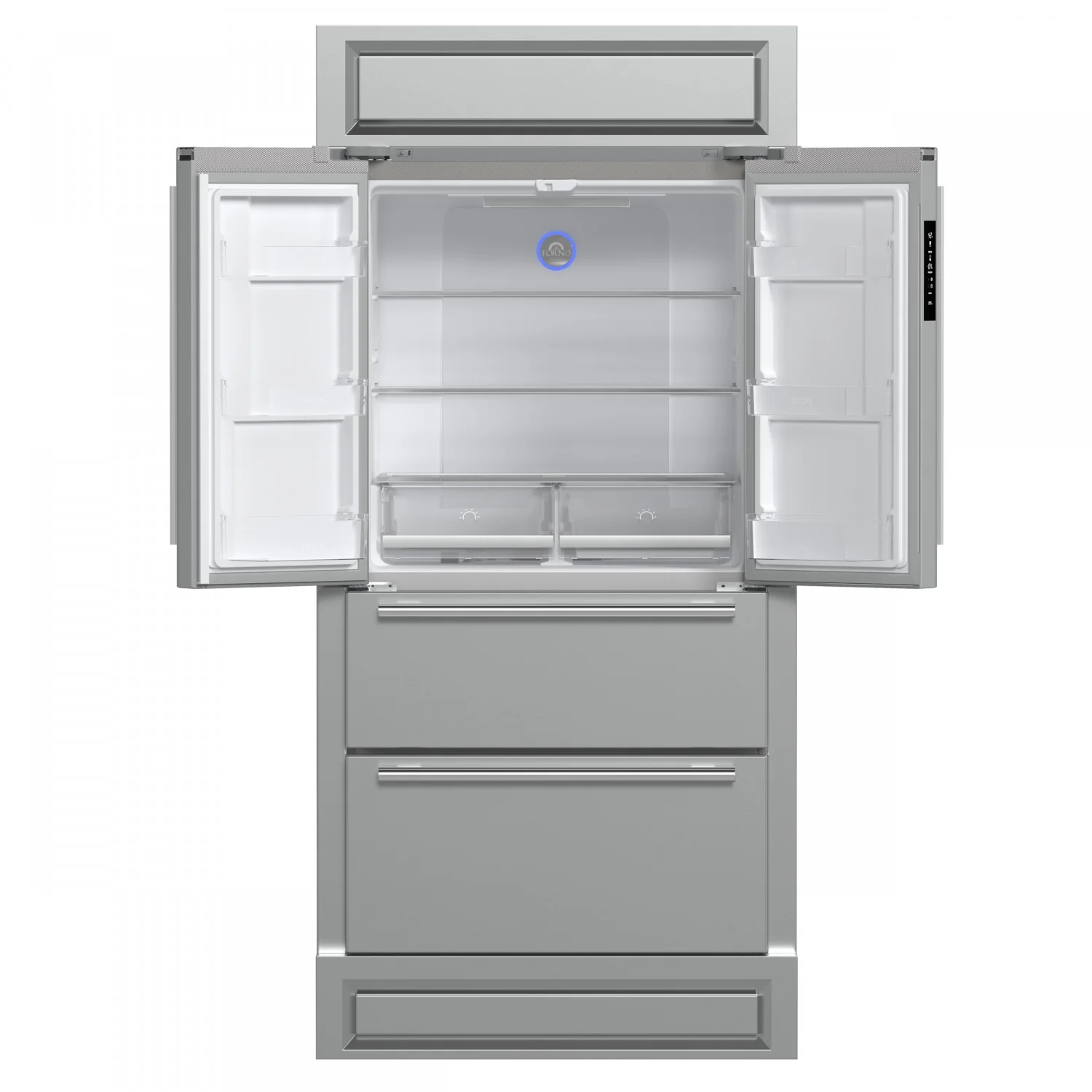 Forno Moena 40" 19.2 Cu.Ft. Stainless Steel Built-In French Door Refrigerator with Ice Maker - FFRBI1820-40MG - Image 4