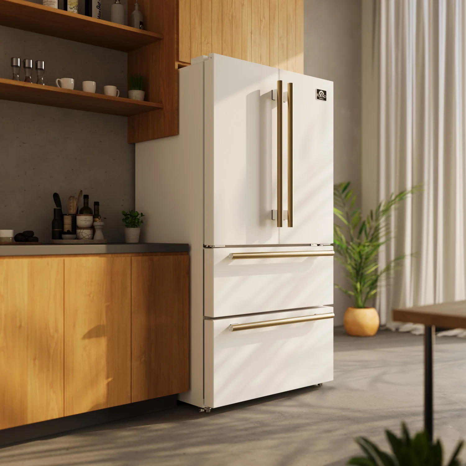 Forno Moena 36" 19.2 Cu.Ft. White Counter-Depth French Door Refrigerator with Ice Maker - FFRBI1820-36WHT - Image 16