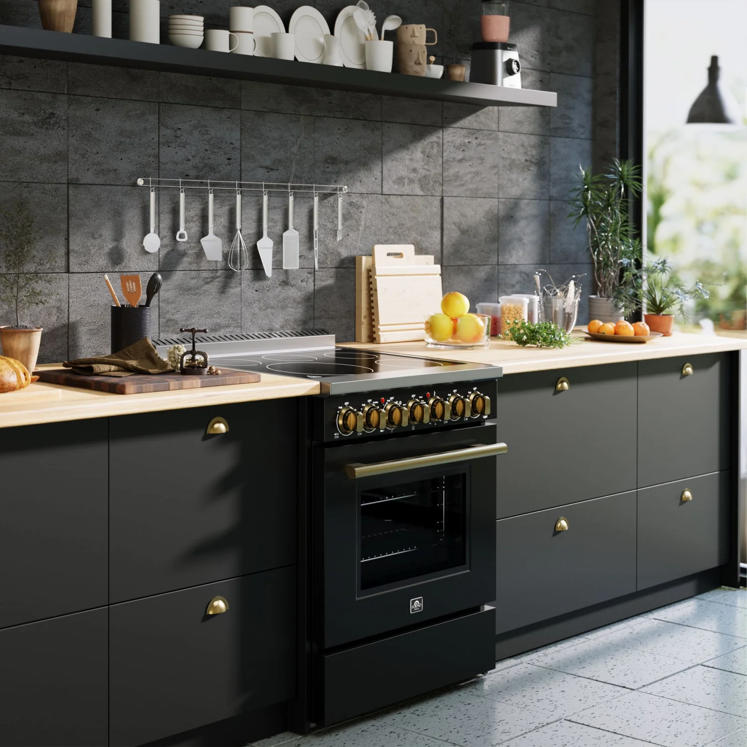 Forno Paolo Black Freestanding Electric Range with True Convection (4.38 Cu. Ft.) - FFSEL6011-30BLK - Image 13