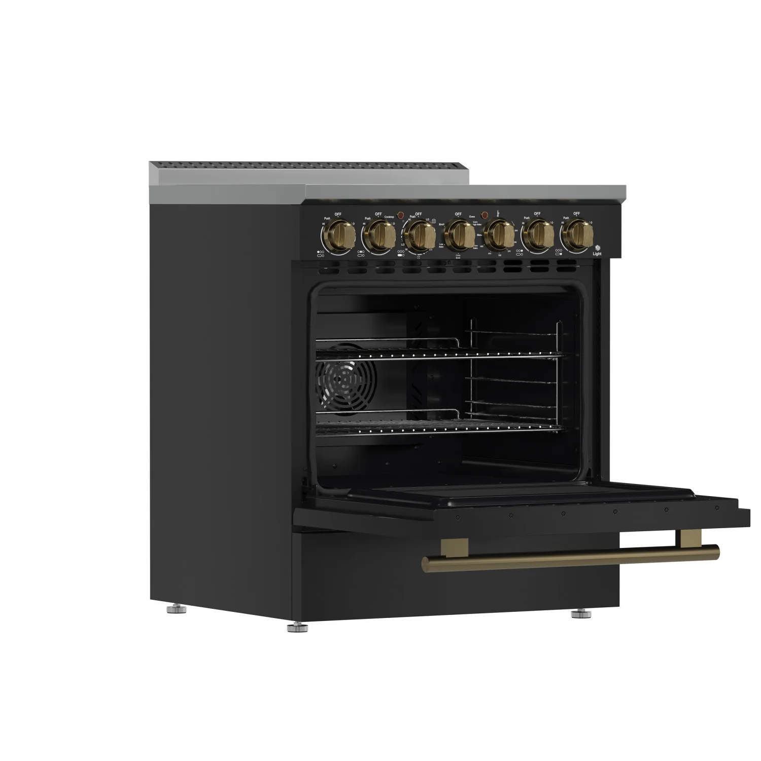 Forno Paolo Black Freestanding Electric Range with True Convection (4.38 Cu. Ft.) - FFSEL6011-30BLK - Image 4