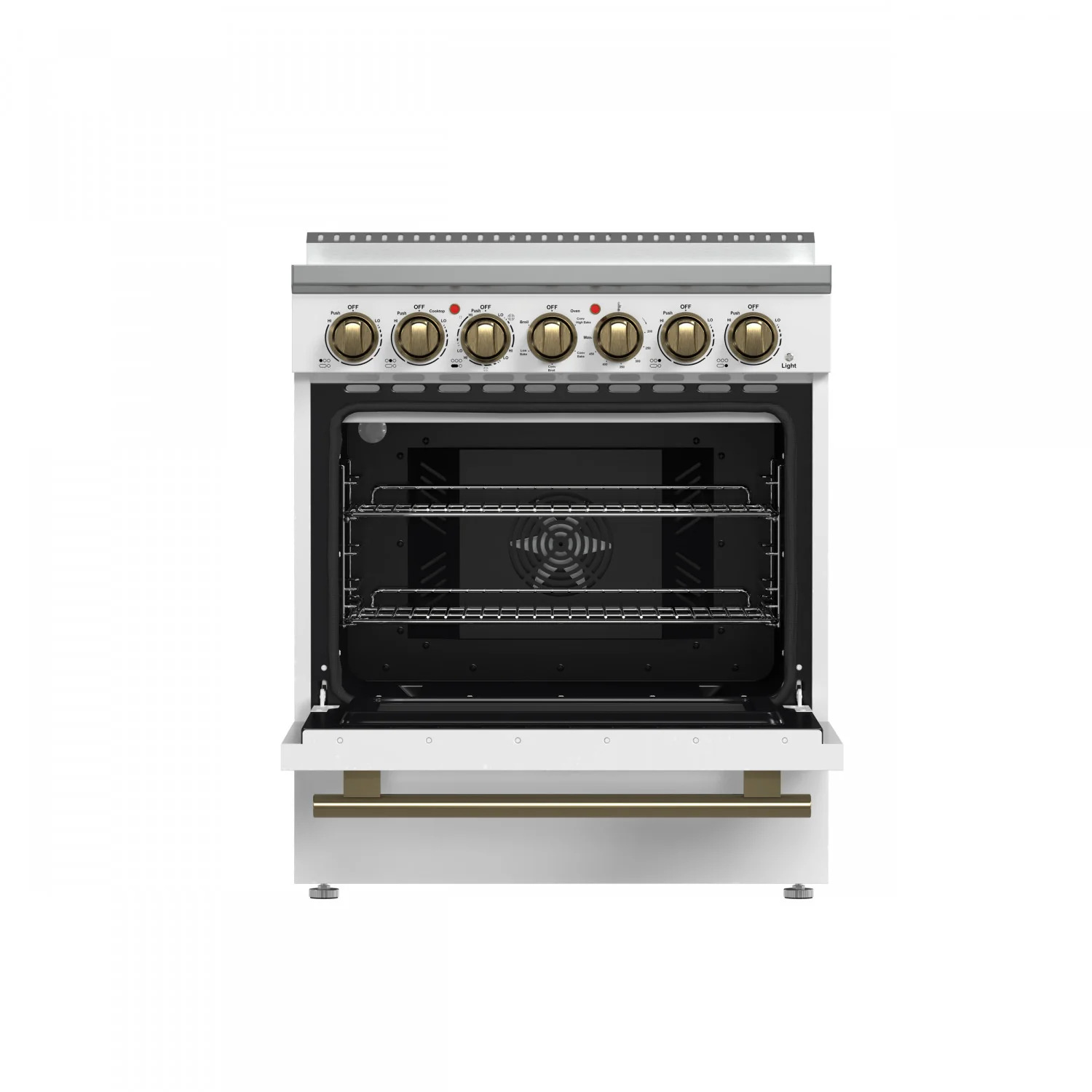 Forno Paolo White Freestanding Electric Range with True Convection (4.38 Cu. Ft.) - FFSEL6011-30WHT - Image 2
