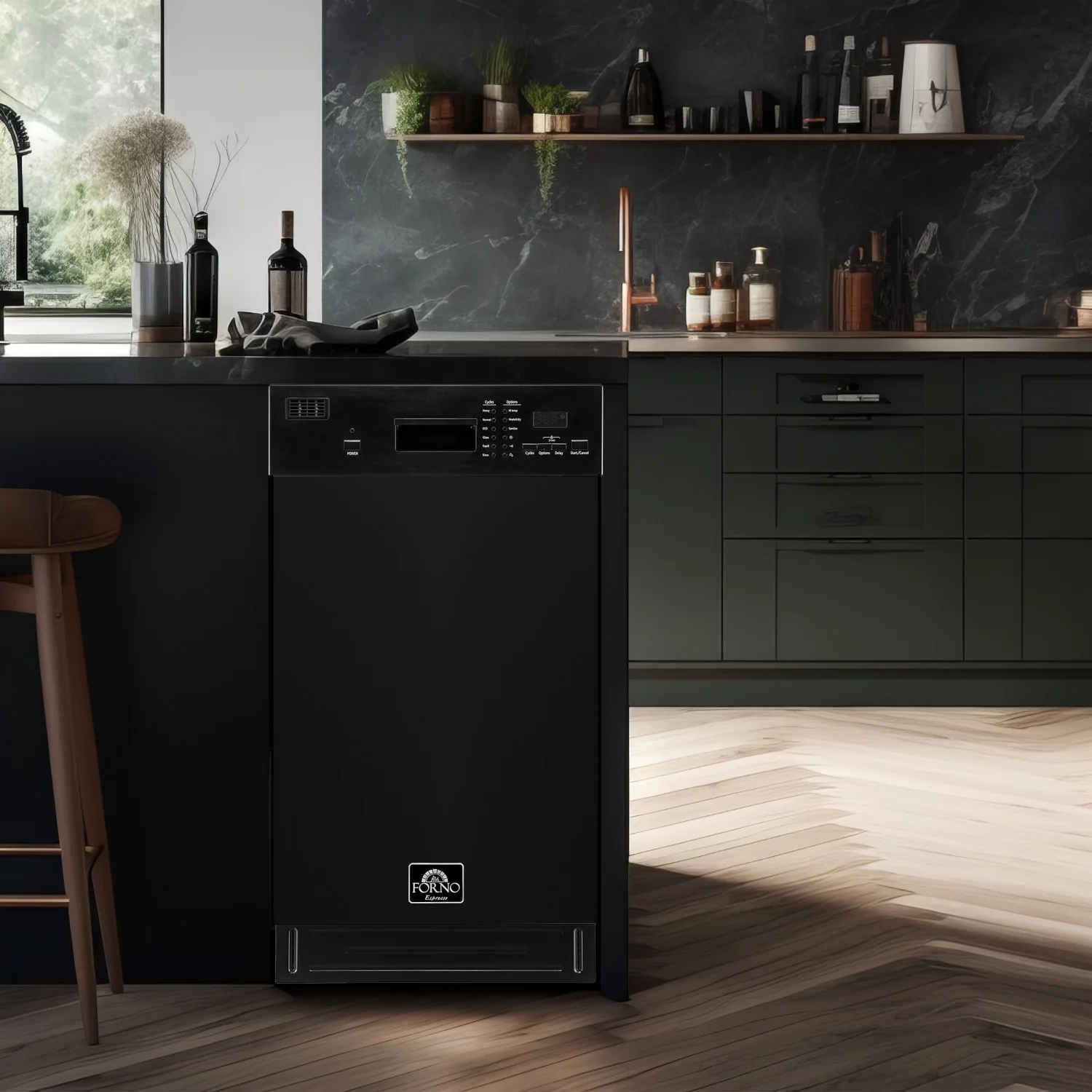 Forno Polo 18" Black Built-in Front Control Dishwasher (52 dBa) - FDWBI8041-18BLK - Image 6