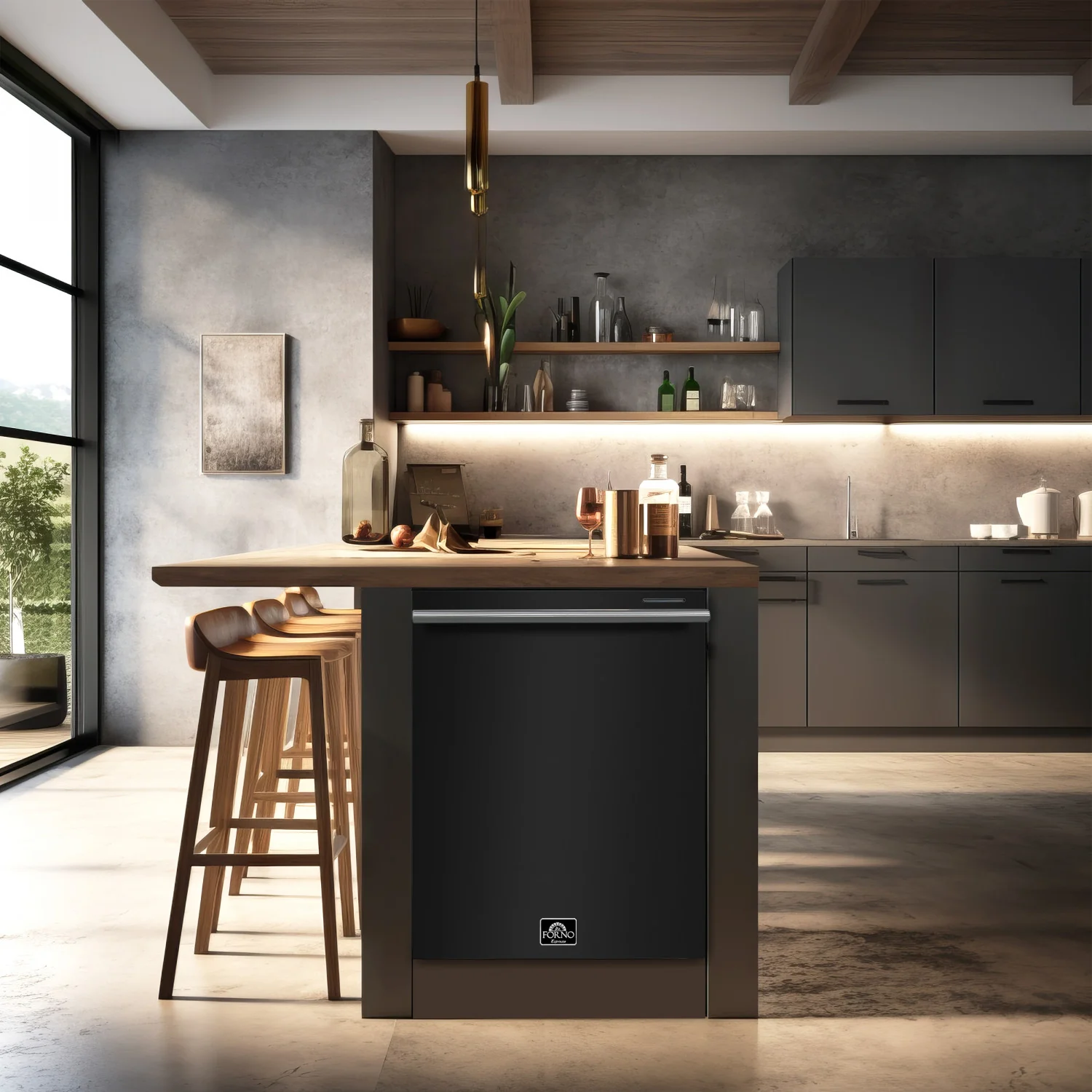 Forno Pozzo Black Built-in Top Control Dishwasher (49 dBa) - FDWBI8067-24BLK - Image 5