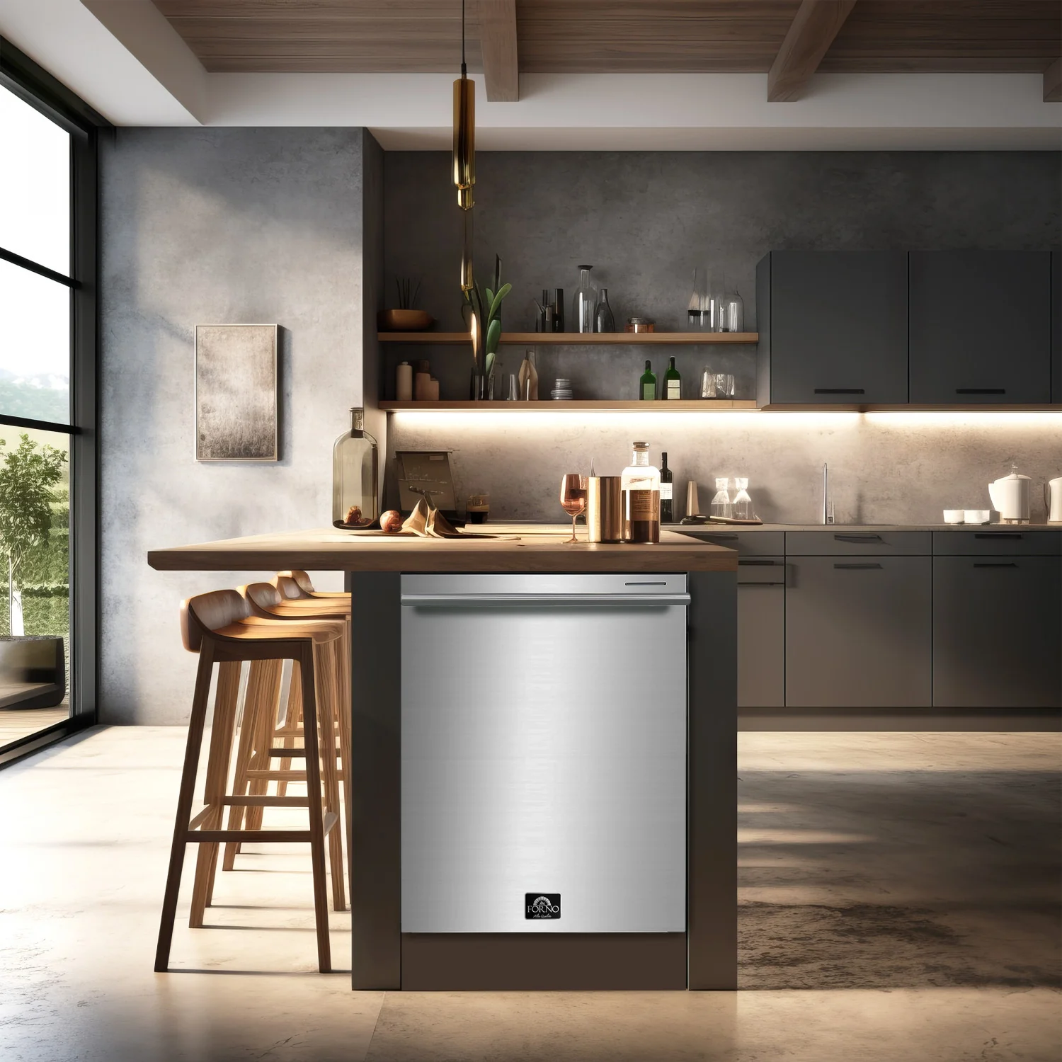 Forno Premium Stainless Steel Kitchen Package with 36" Dual Fuel Range, French Door Refrigerator and Dishwasher - FBDL-004-02CAUS - Image 10