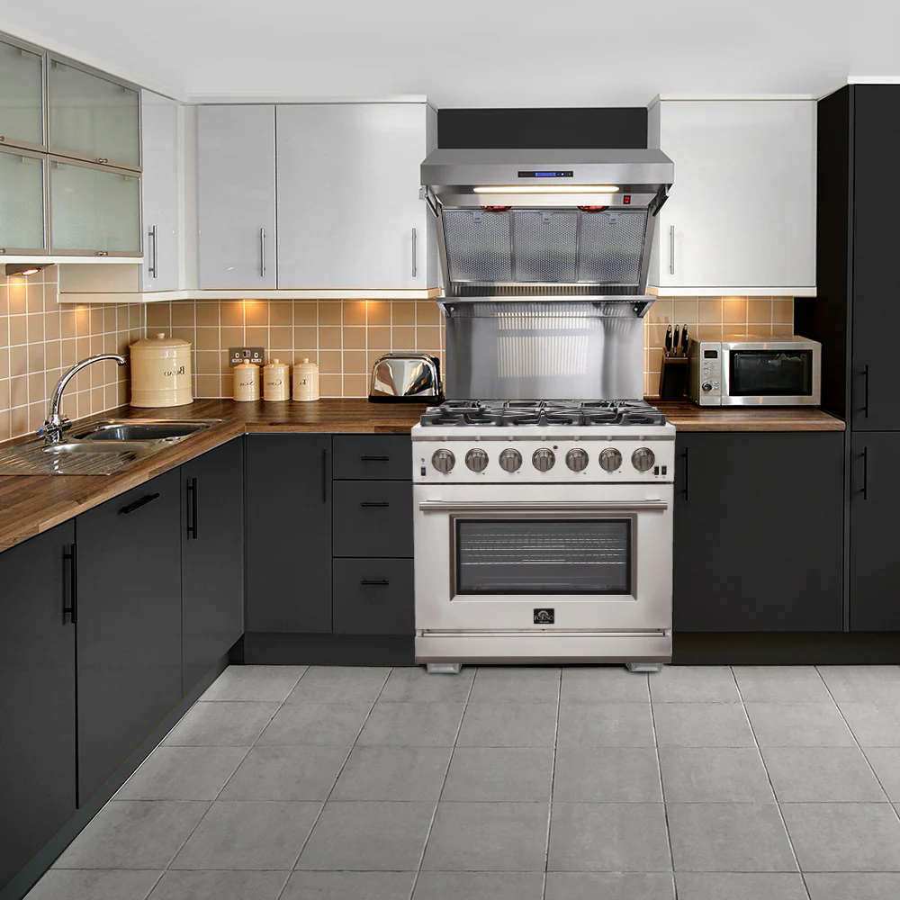 Forno Premium Stainless Steel Kitchen Package with 36" Range and Side-by-Side Refrigerator - FBDL-019-02CAUS - Image 2