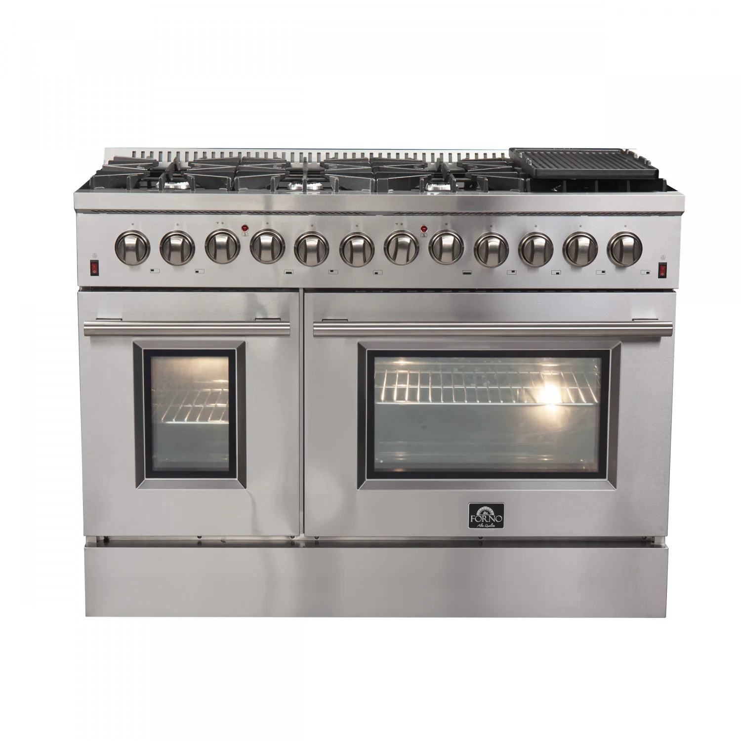 Forno Premium Stainless Steel Kitchen Package with 48" Dual Fuel Range and 2 28" Convertible Refrigerator/Freezer - FBDL-017-03CAUS - Image 2