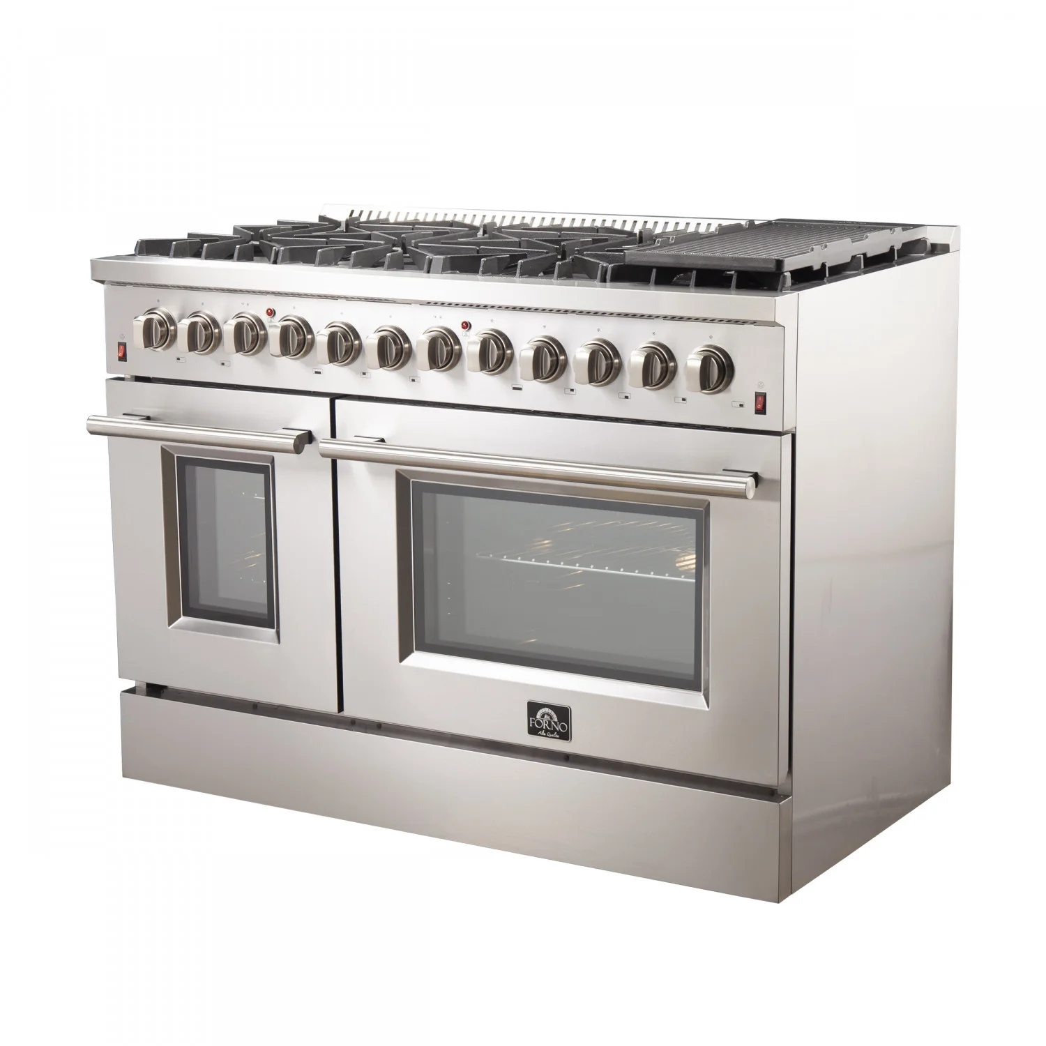 Forno Premium Stainless Steel Kitchen Package with 48" Dual Fuel Range and 2 28" Convertible Refrigerator/Freezer - FBDL-017-03CAUS - Image 3