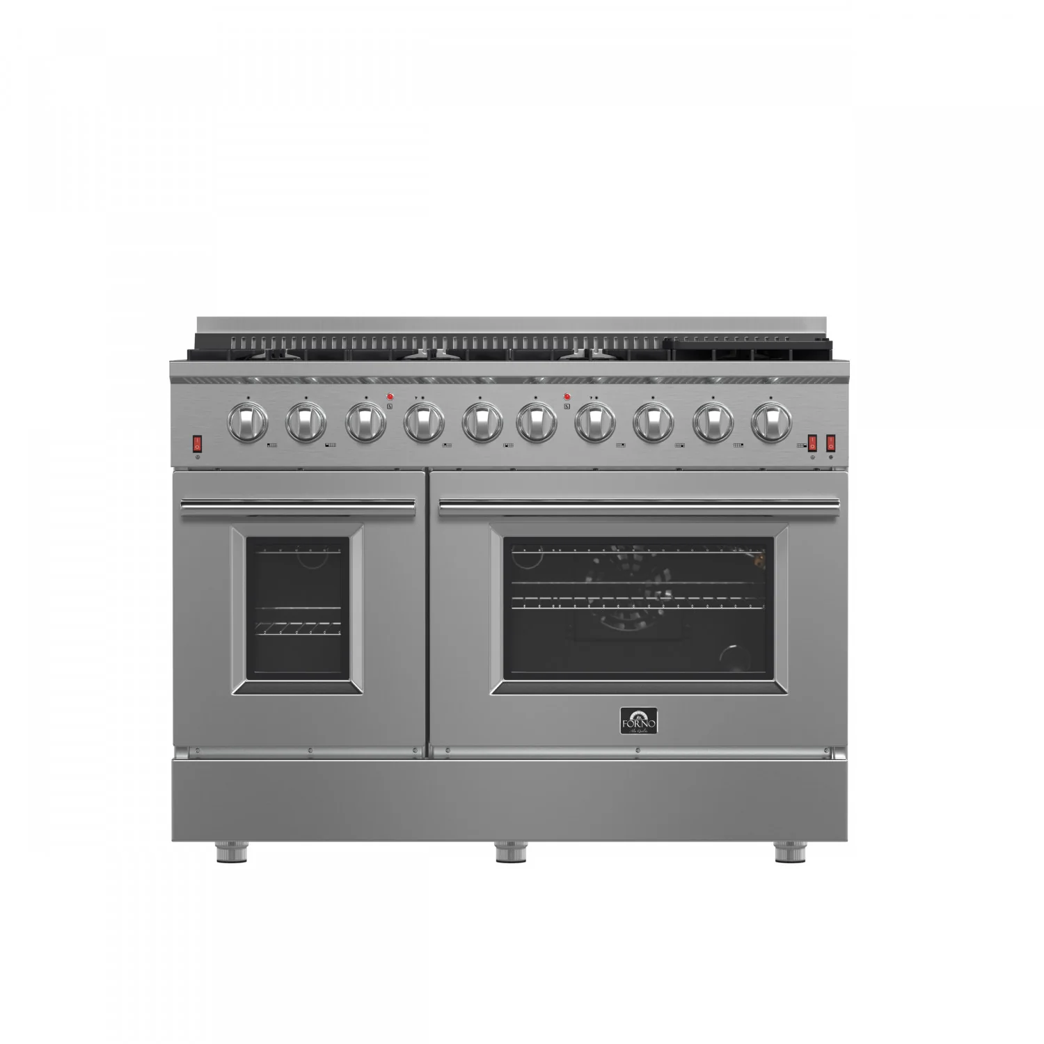 Forno Premium Stainless Steel Kitchen Package with 48" Gas Range, 2 28" Convertible Refrigerator/Freezer and 48" Range Hood - FBDL-018-04CAUS - Image 3
