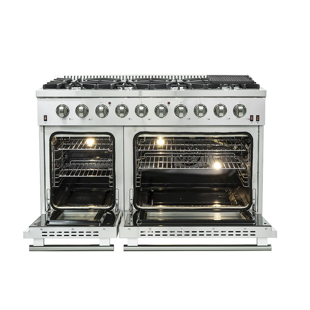 Forno Premium Stainless Steel Kitchen Package with 48" Gas Range and 56" Convertible Refrigerator/Freezer - FBDL-005-01CAUS - Image 2