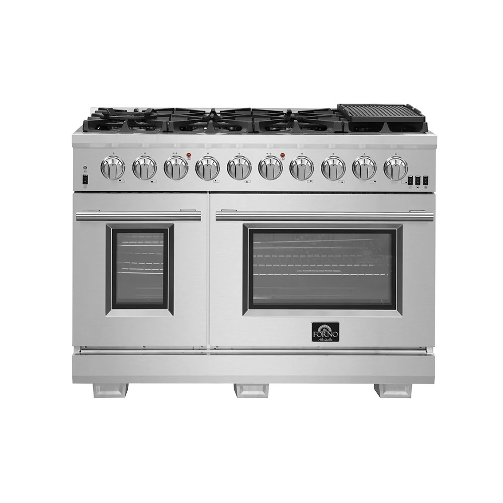 Forno Premium Stainless Steel Kitchen Package with 48" Range and 2 28" Convertible Refrigerator/Freezer - FBDL-019-06CAUS - Image 2
