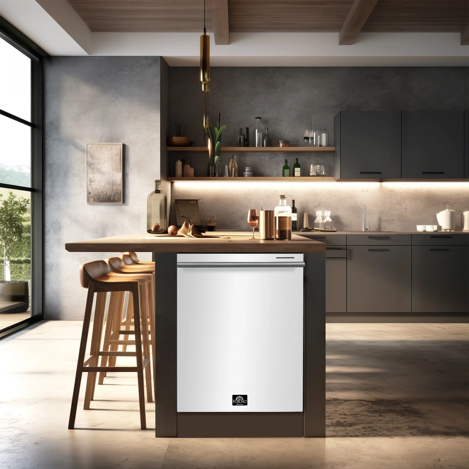 Forno Premium White Kitchen Package with Range, Bottom Freezer Refrigerator and Dishwasher - FBDL-007-03CA - Image 7